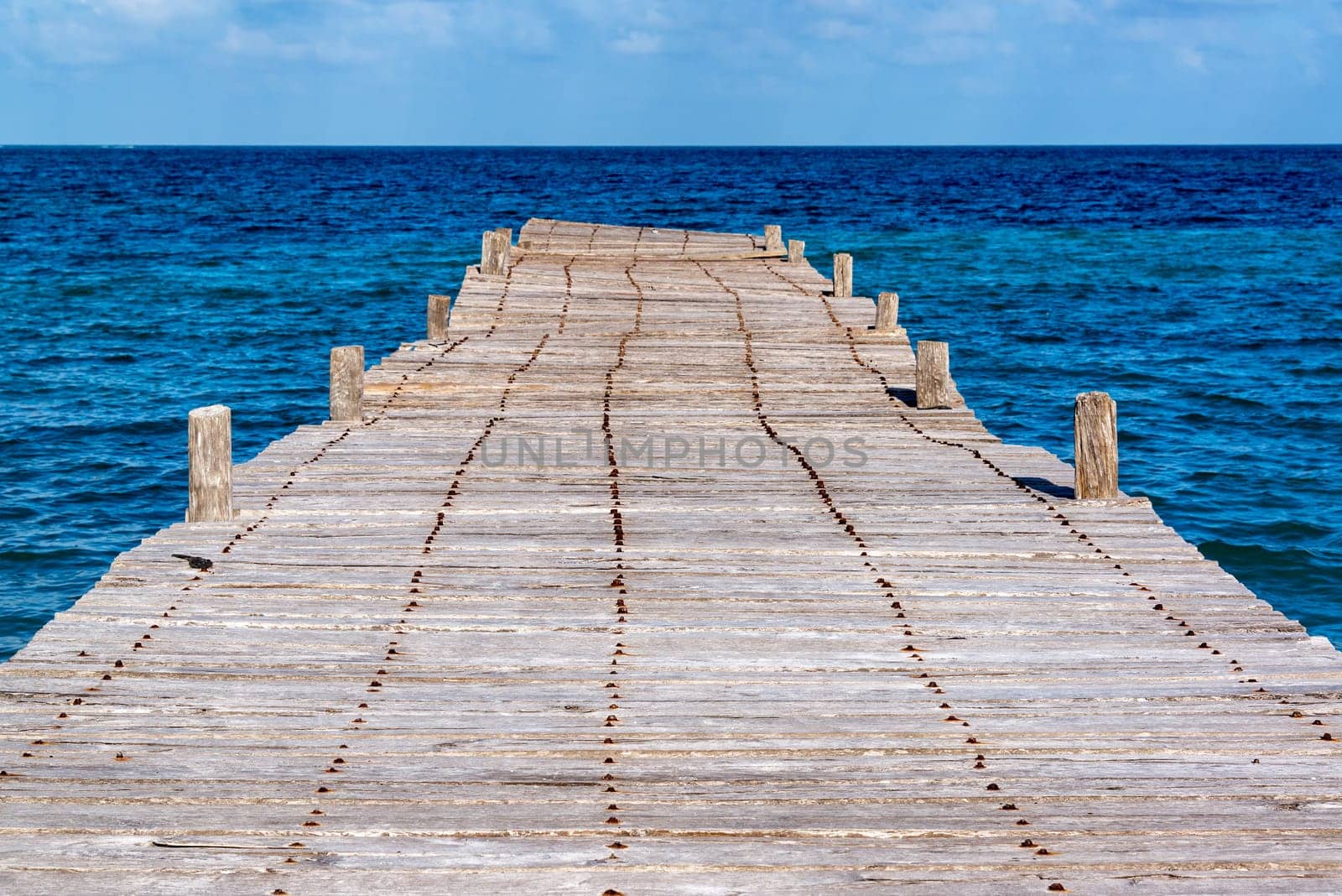 Old abandoned pier in Punta Allen in the Sian Kaan Biosphere Reserve near Tulum, Mexico