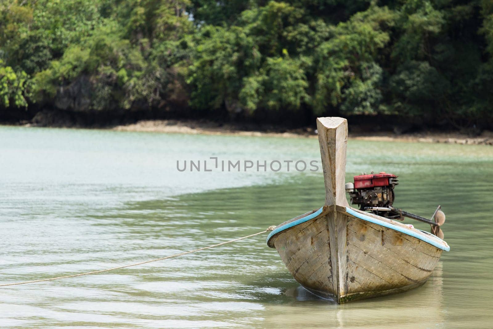 Long boat and tropical beach, Andaman Sea, Thailand