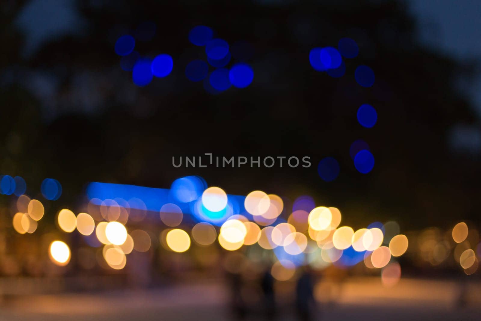 Lights blurred bokeh background from city light