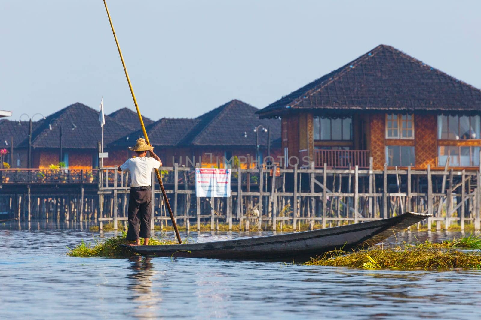 Traditional floating village at Inle Lake, Myanmar.