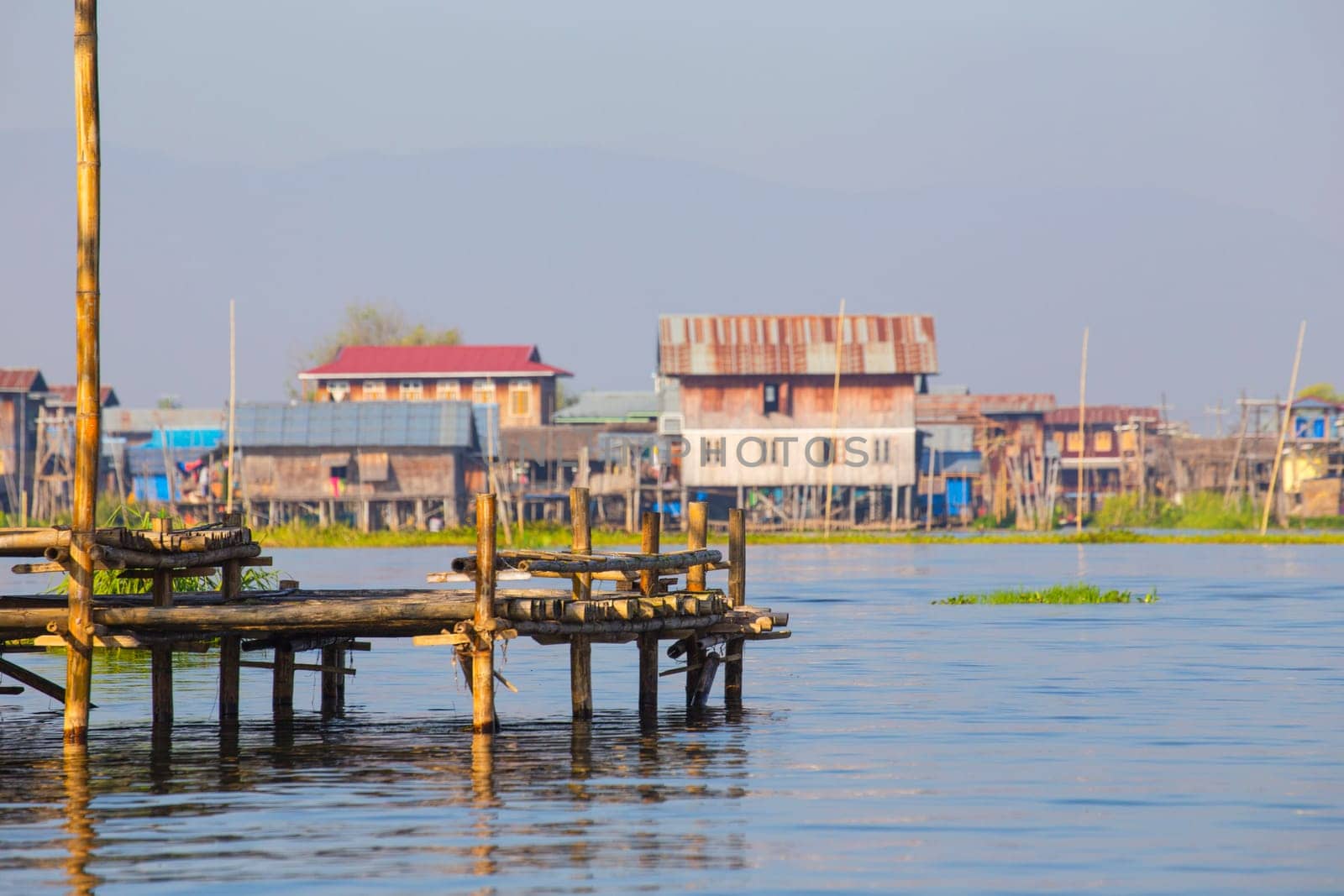 Traditional floating village at Inle Lake, Myanmar.