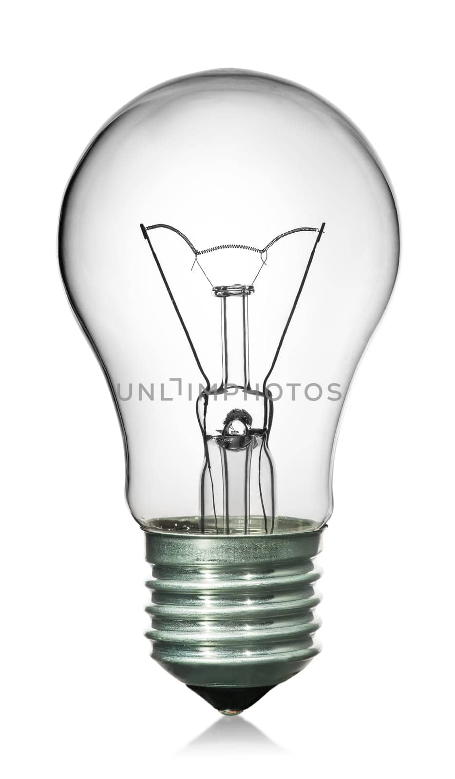 Electric incandescent bulb lamp isolated on white background