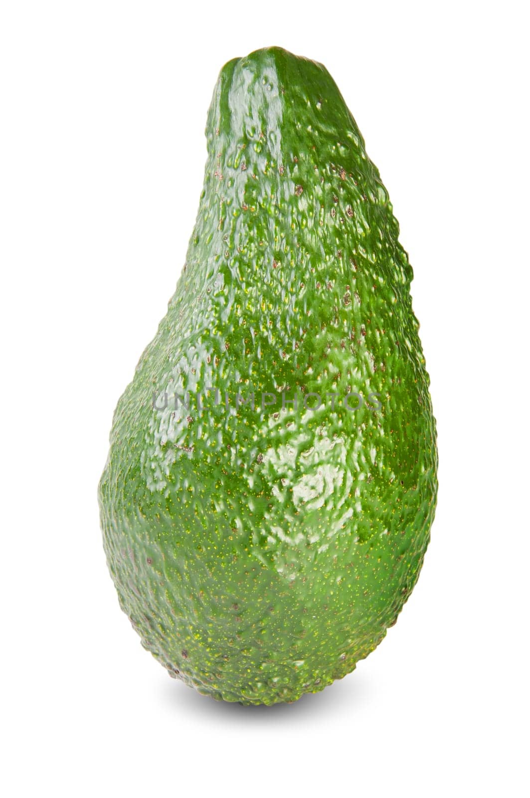Green Ripe Avocado Isolated On White Background