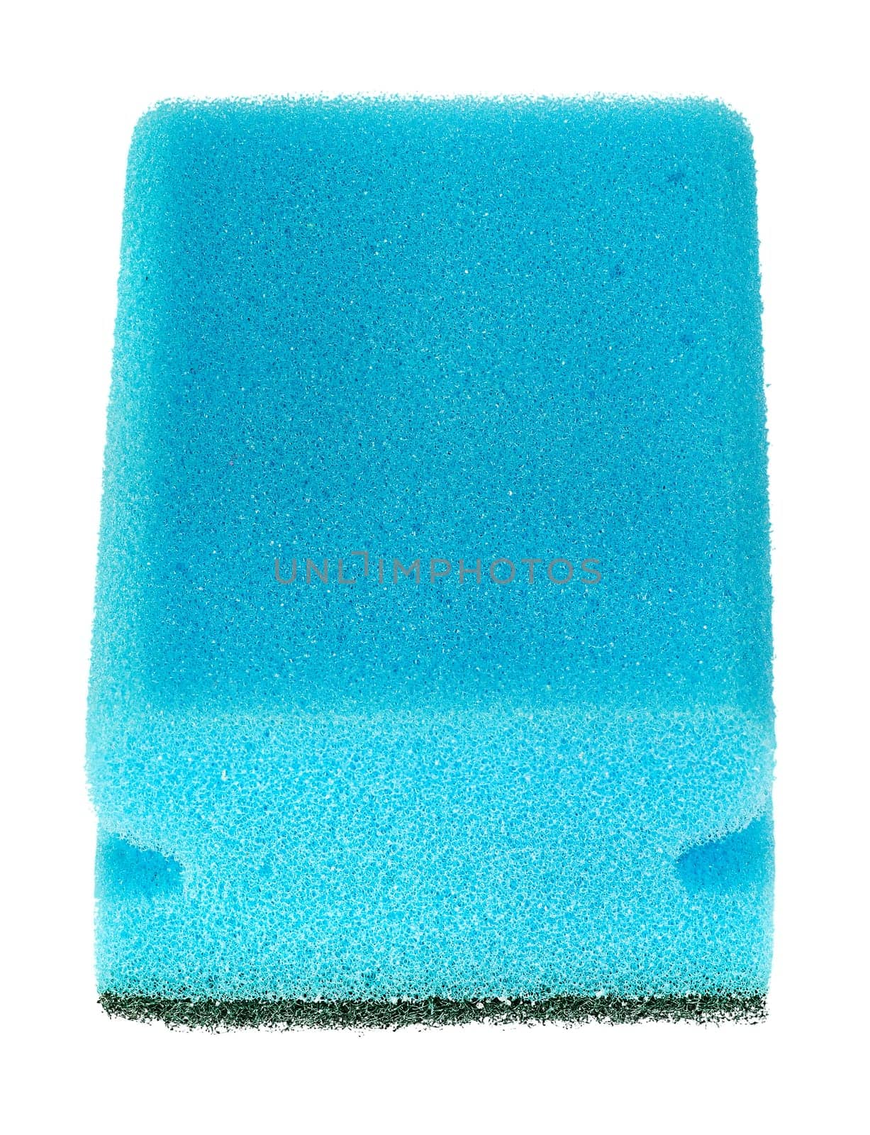 Inverted single sponge for washing dishes perspective isolated on white background