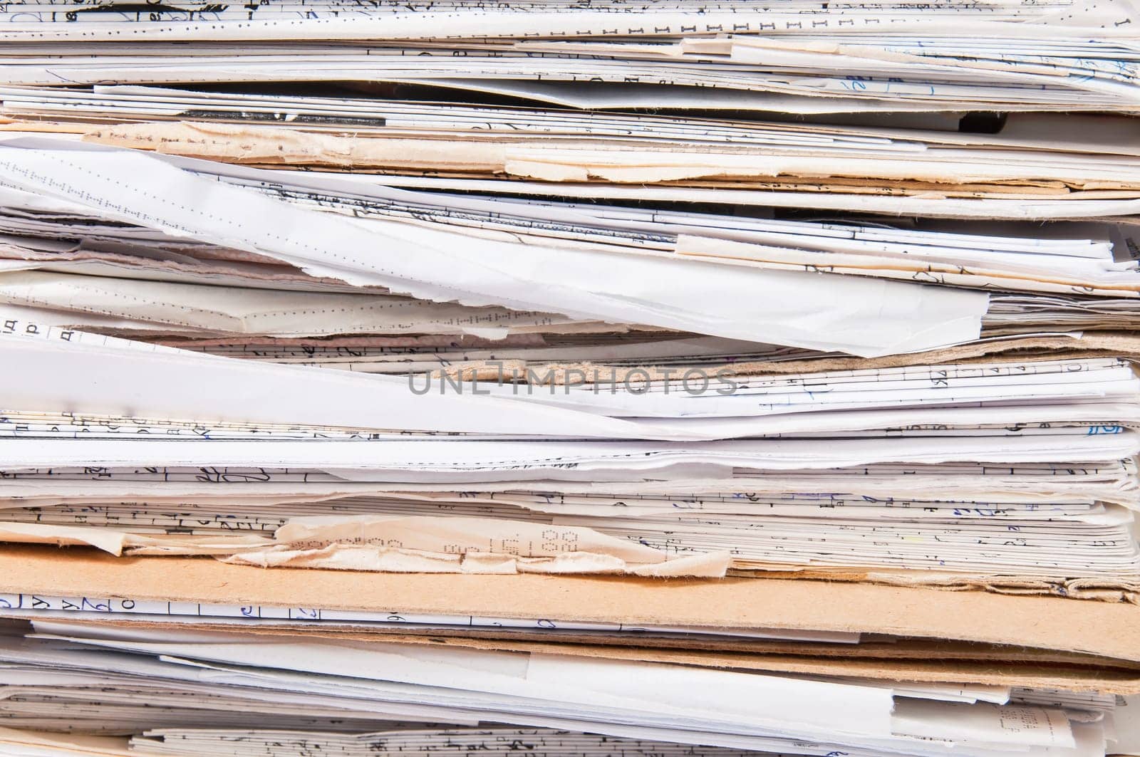 Background Close Up Chaotic Old File Stack