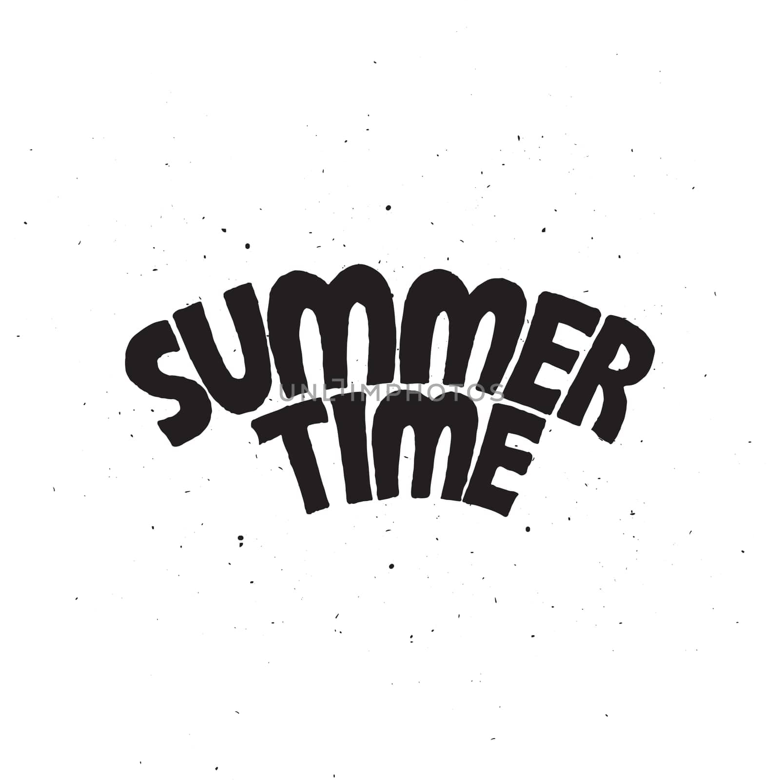 Summer time lettering text logo design with texture