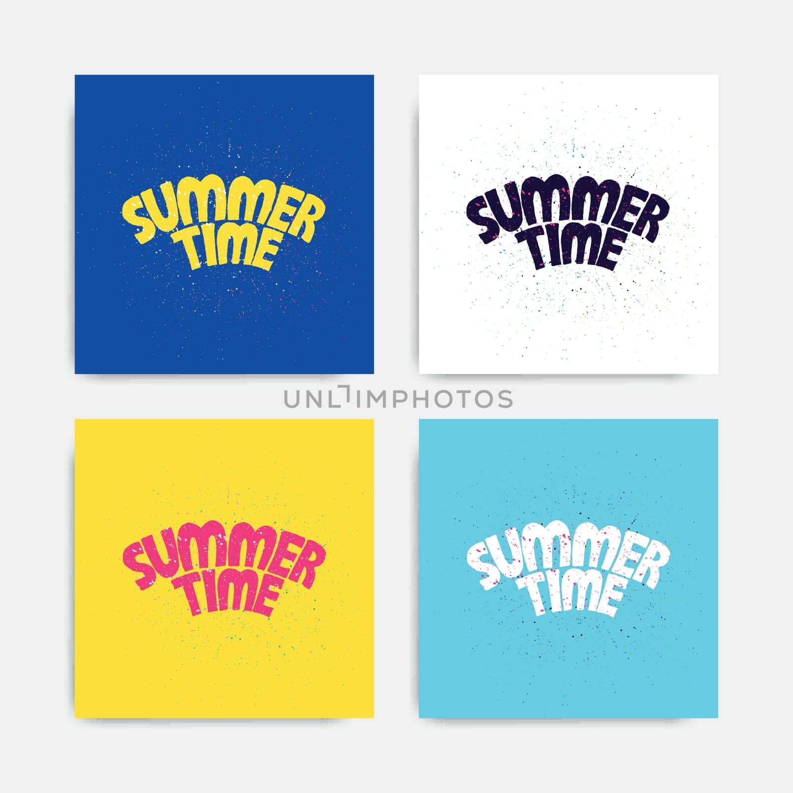 Summer time lettering text logo design with texture