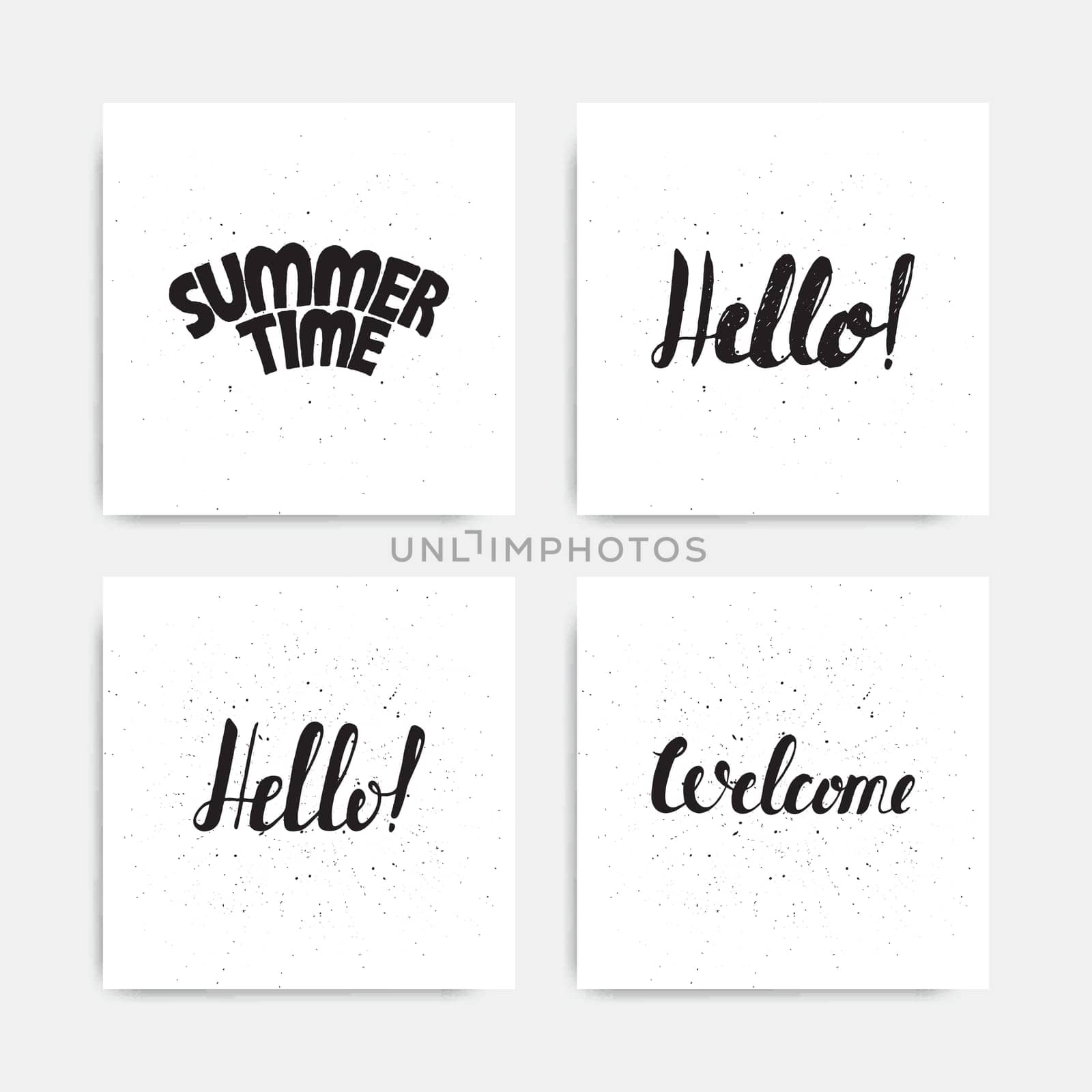 Greeting card with ribbon and word Hello. Vintage ribbon for card or banner. Vector Illustration