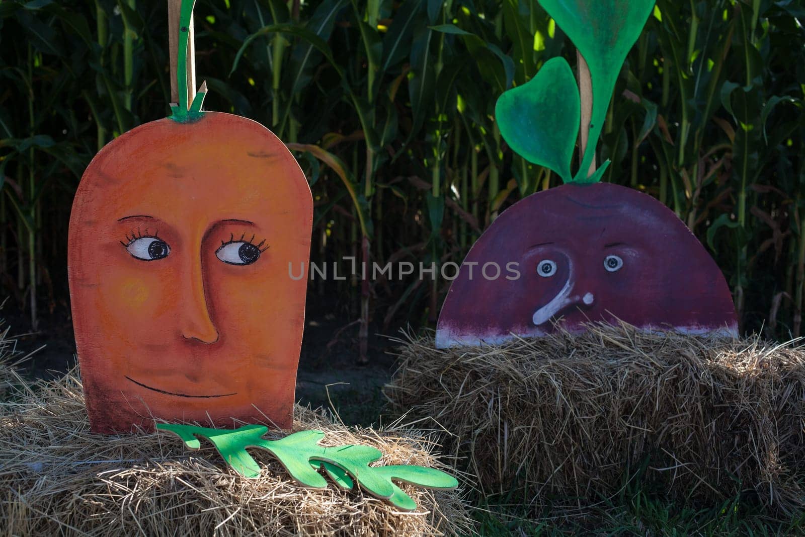Decorative composition of a model of artificial vegetables