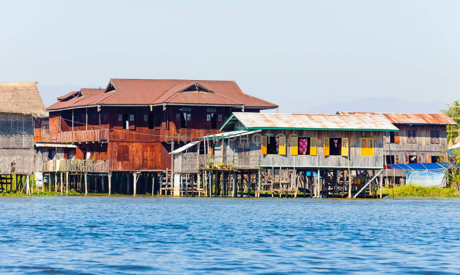 Traditional floating village at Inle Lake, Myanmar ( Burma )
