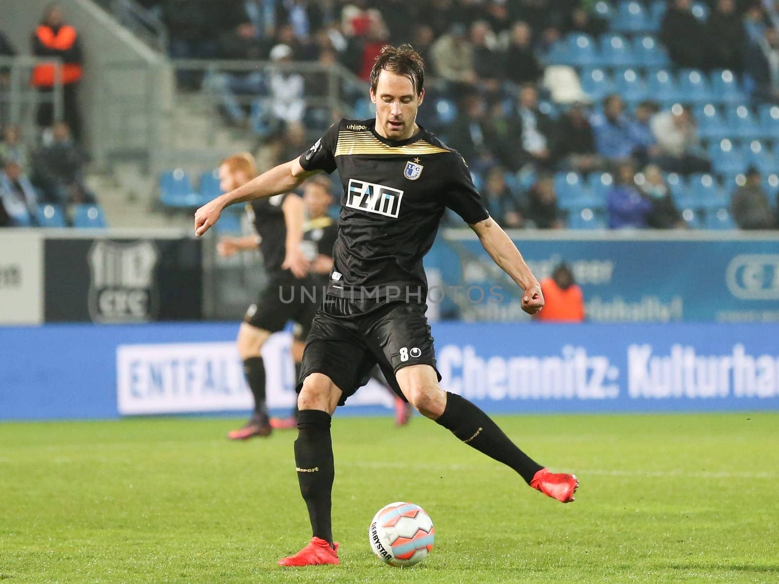 Steffen Puttkammer (1.FC Magdeburg) at the 3rd league season 2016/2017 point game Chemnitzer FC against 1.