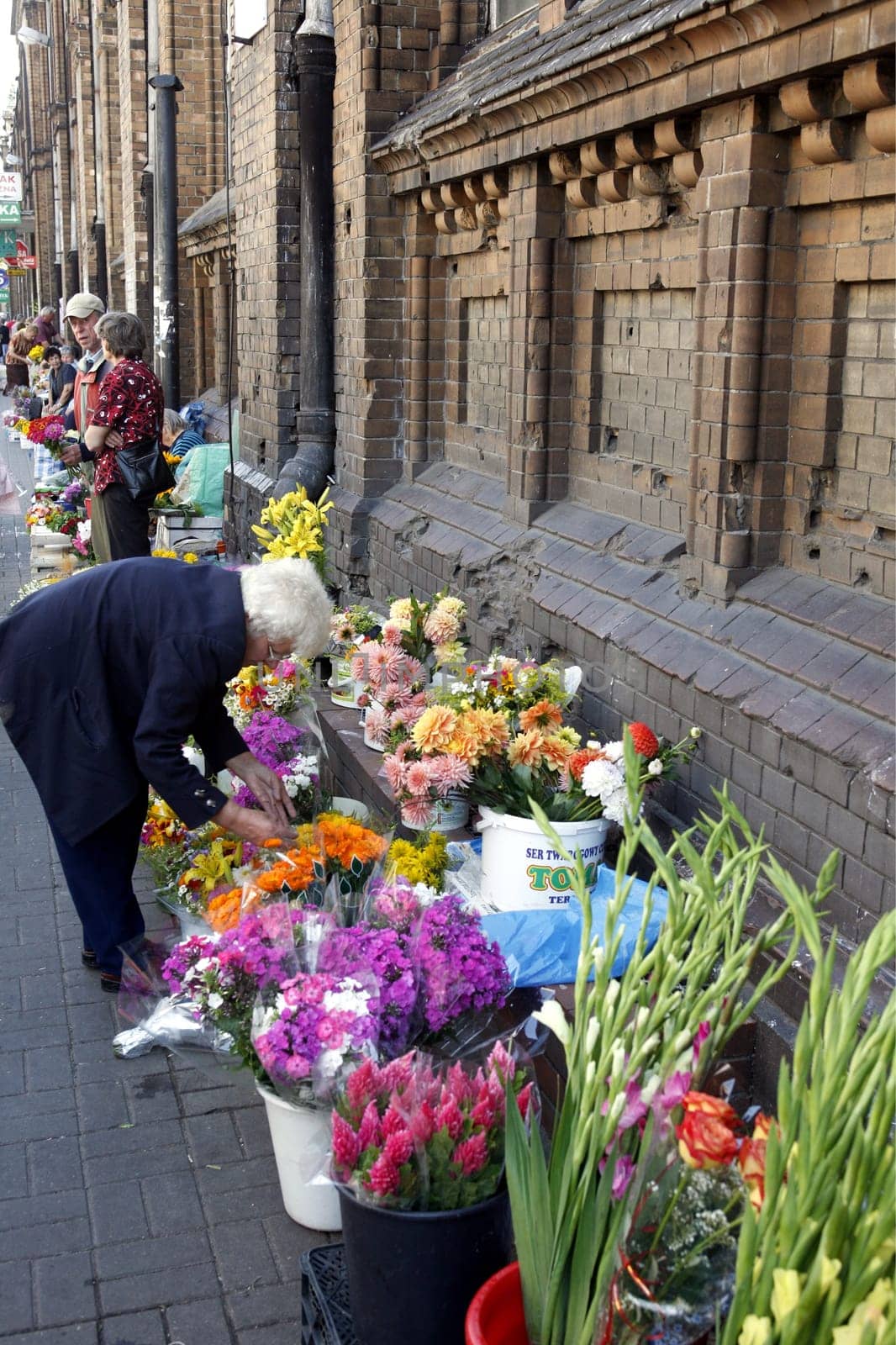 The Flower Market in the old City of Warsaw in Poland,East Europe.