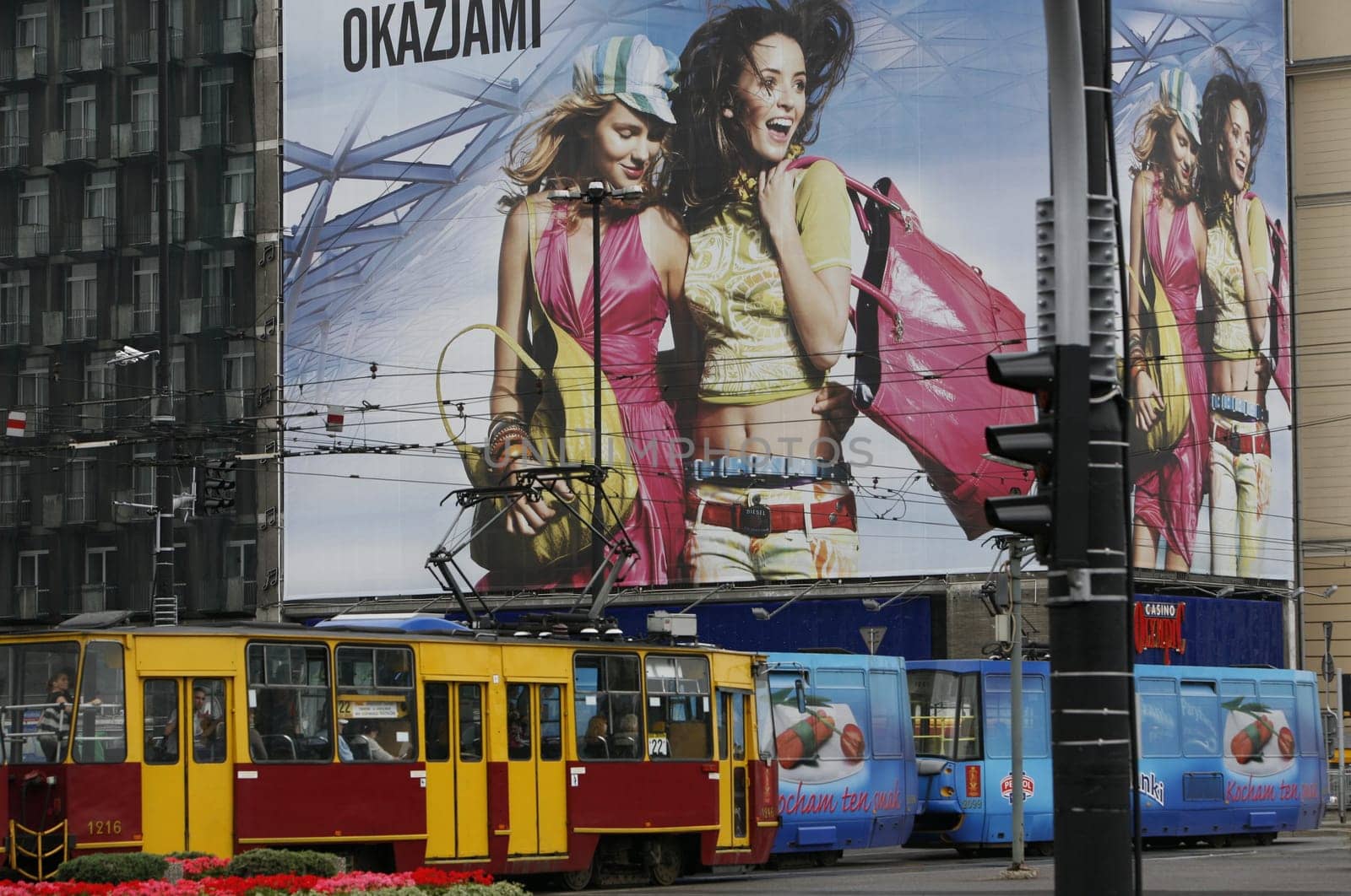 The Down Town in the modern City of Warsaw in Poland,East Europe.
