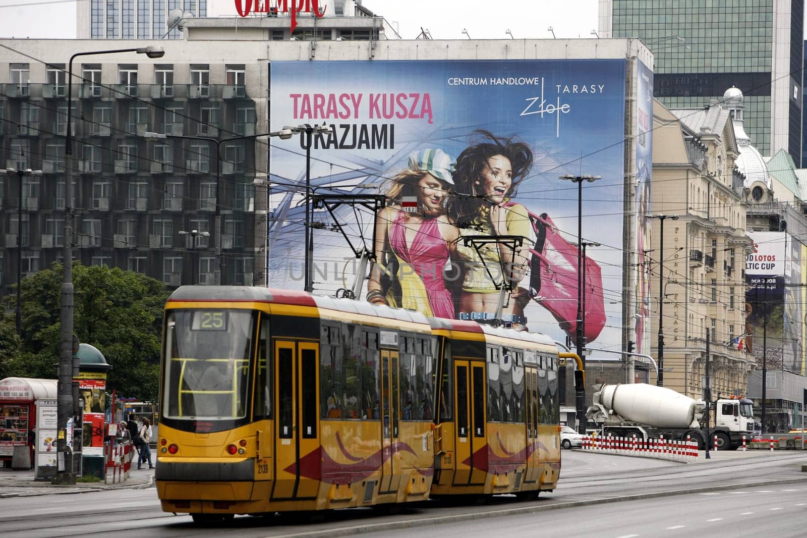 A City Train the modern City of Warsaw in Poland,East Europe.