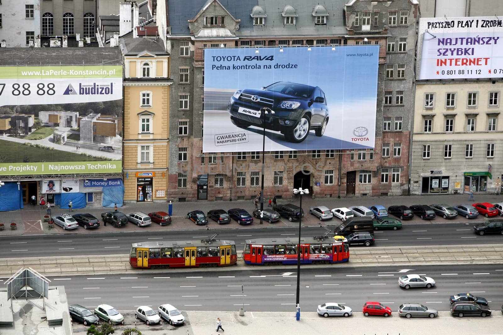 The Down Town of the new and modern City of Warsaw in Poland,East Europe.