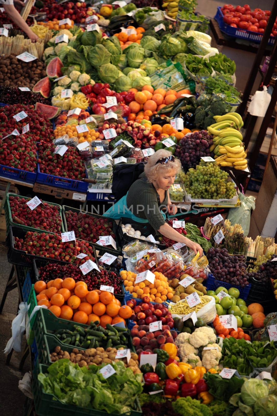 The market in the market hall in the old town of Wroclaw or Wroclaw in the west of Poland.