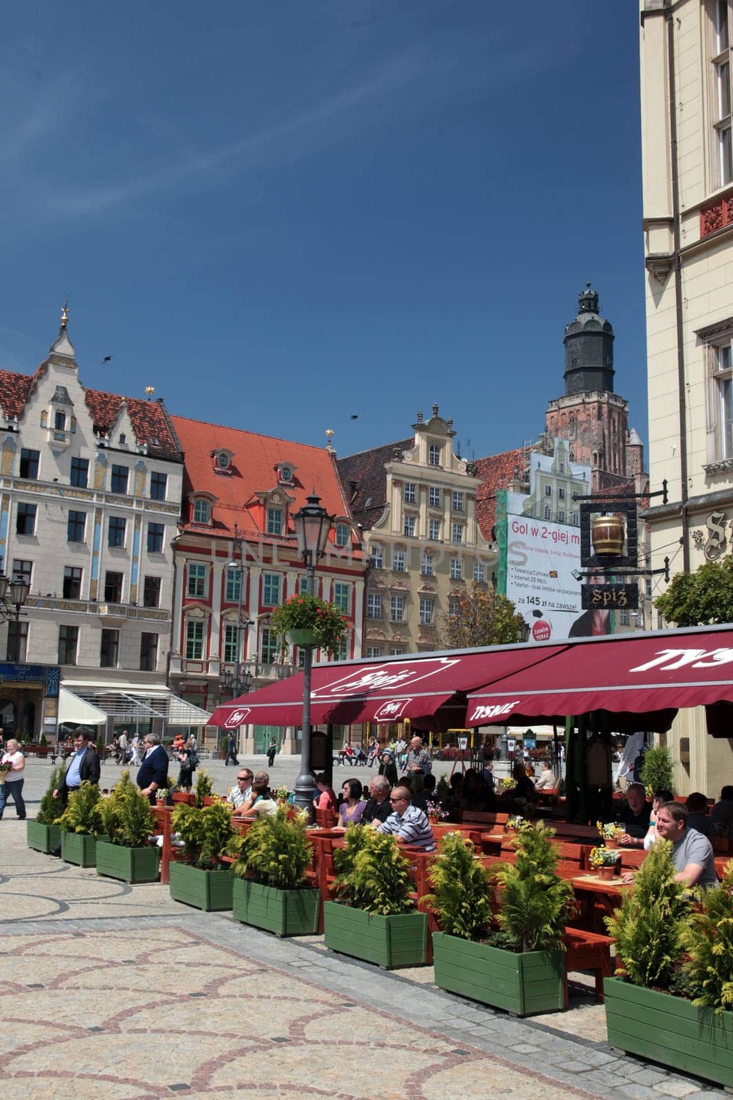 Stray Rynek Square in the old town of Wroclaw or Wroclaw in the west of Poland.