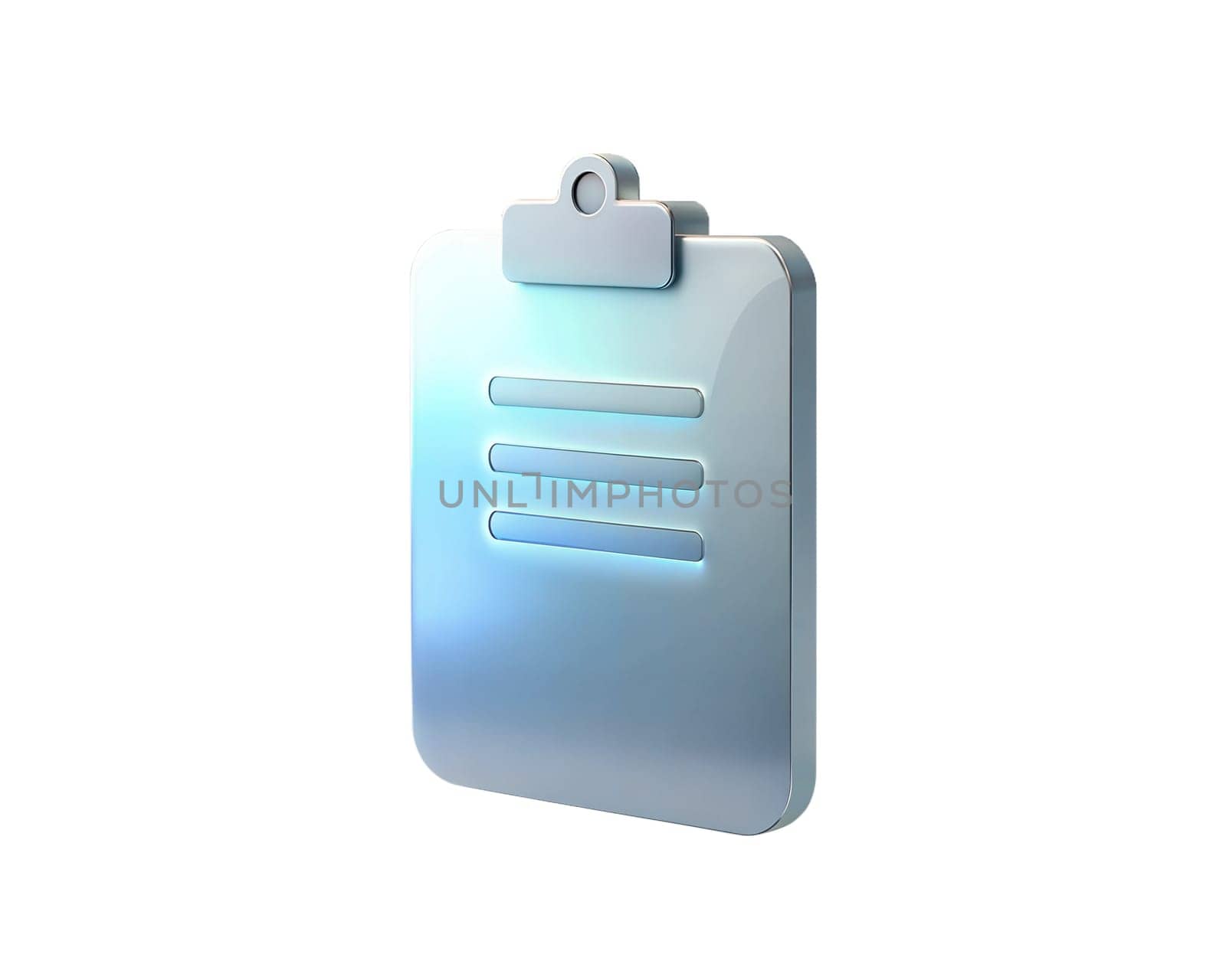 A sleek holographic 3D clipboard icon with a modern design. Represents tasks, notes, organization, and digital tools in a creative, minimalist style.