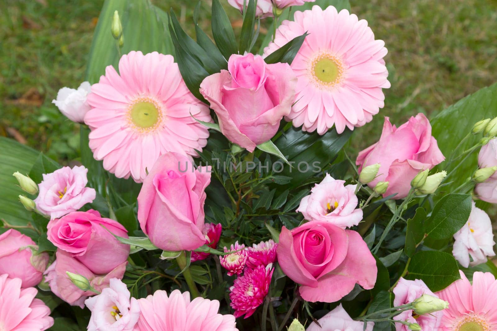 Fresh floral decorations at a funeral