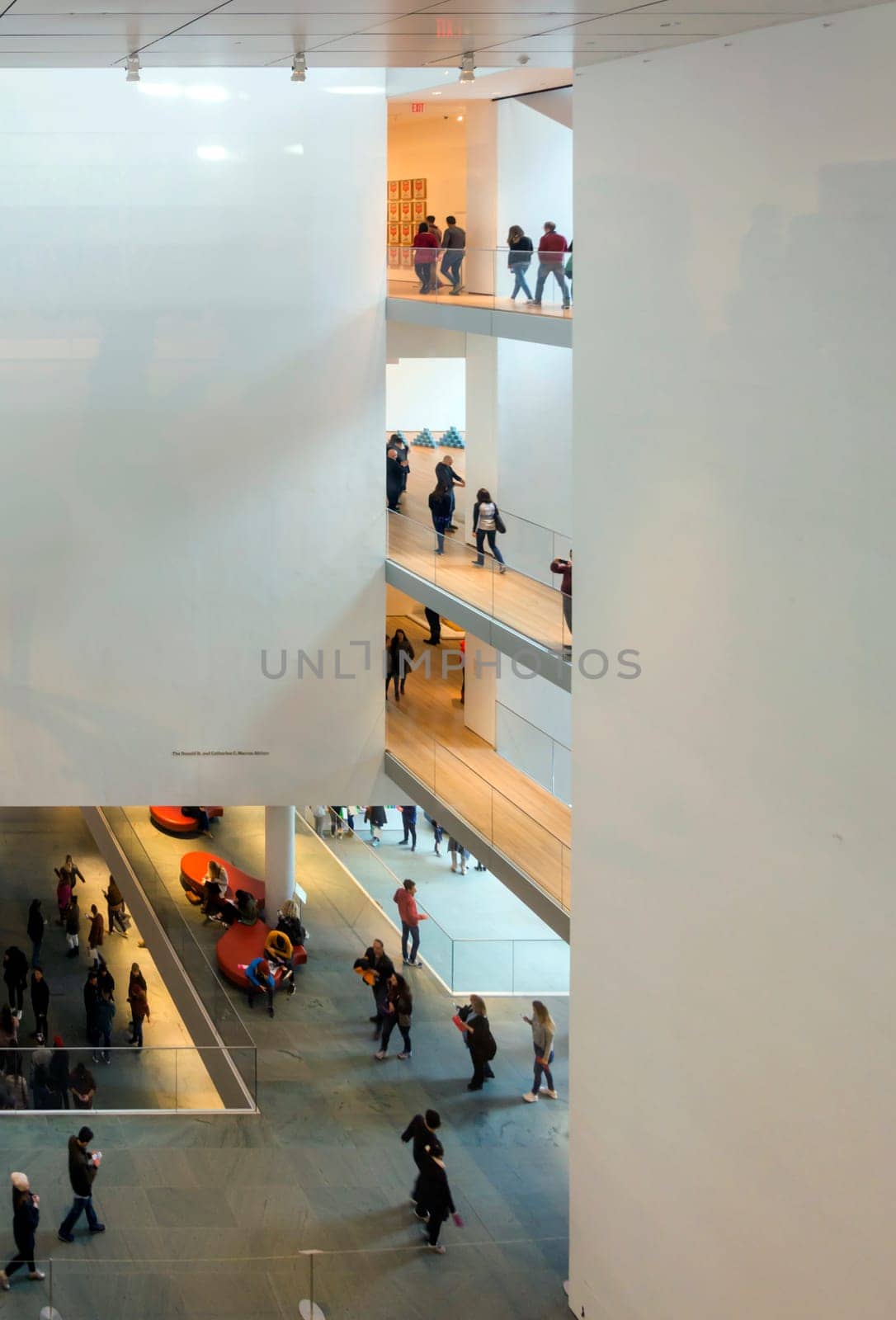 New York, USA, November 2016: Interior of the Museum of Modern Art (MoMA), an art museum, Midtown Manhattan, New York. It was established on November 7, 1929