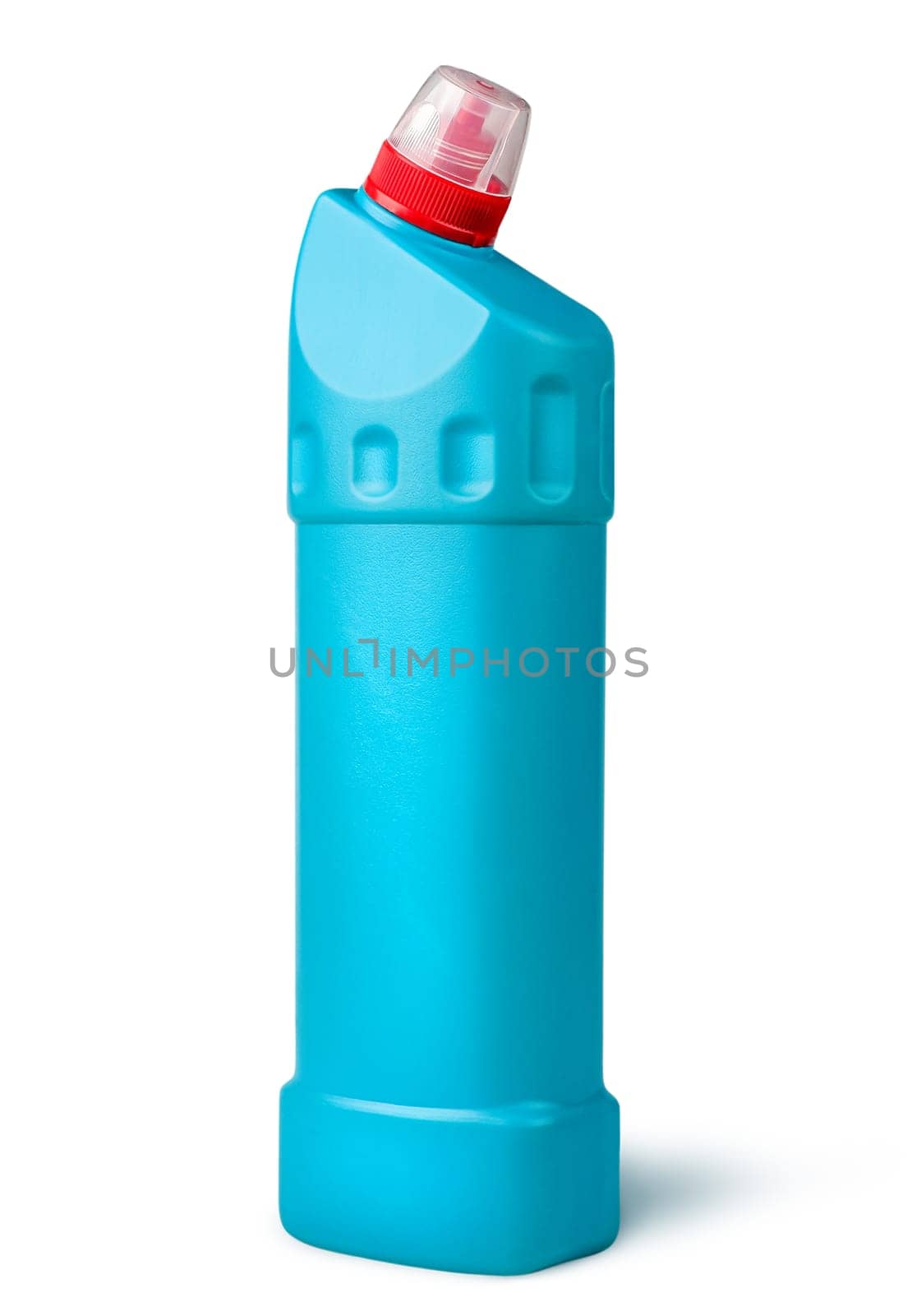 Disinfectant in a plastic bottle rotated isolated on white background