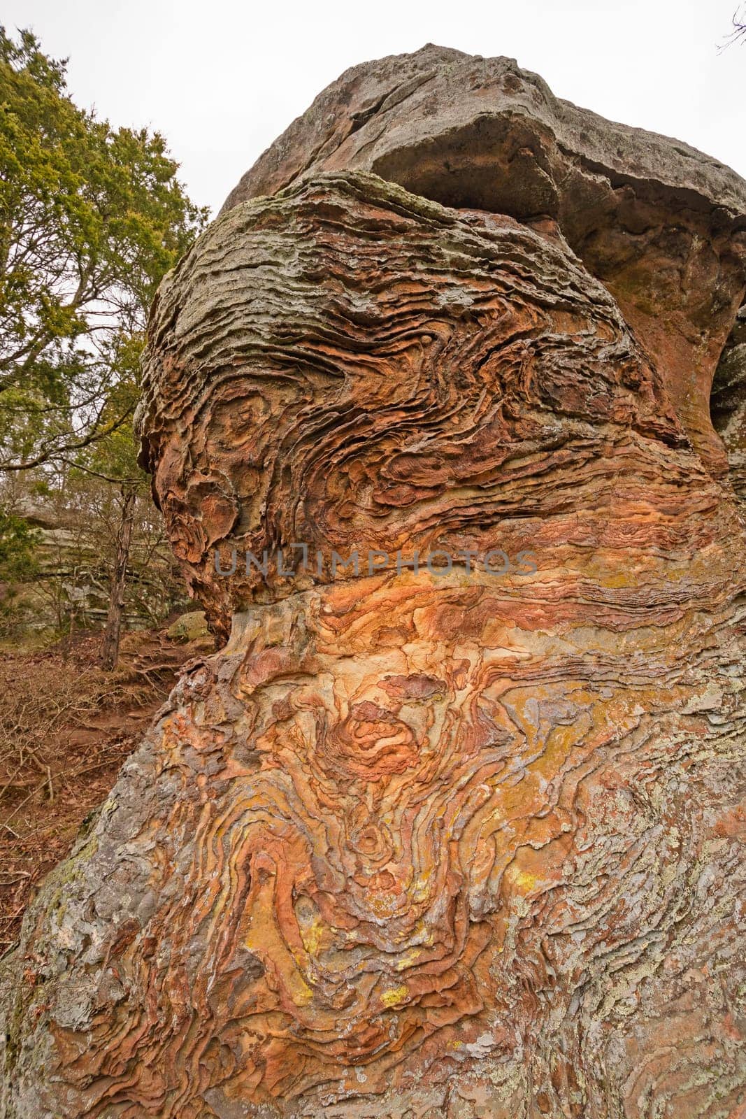 Colorful Rocks in the Shawnee National Forest in the Garden of the Gods in Illinois