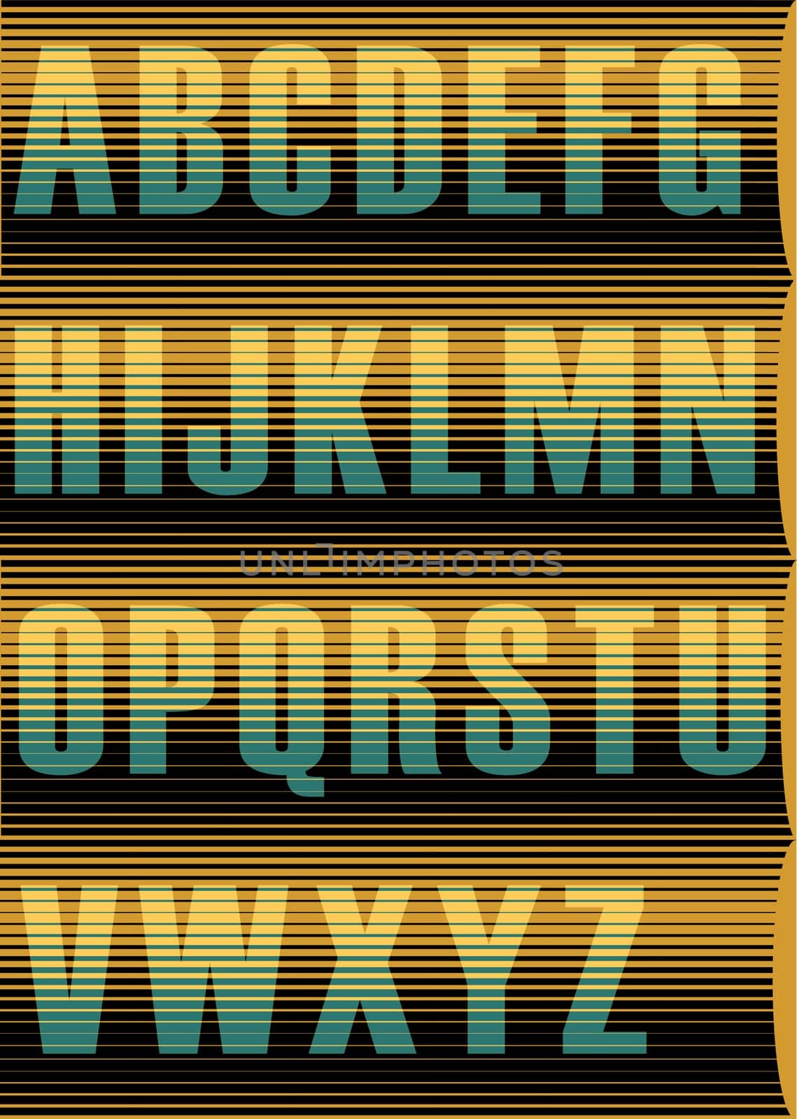 Yellow blue symbols with brown background.  Illustration.