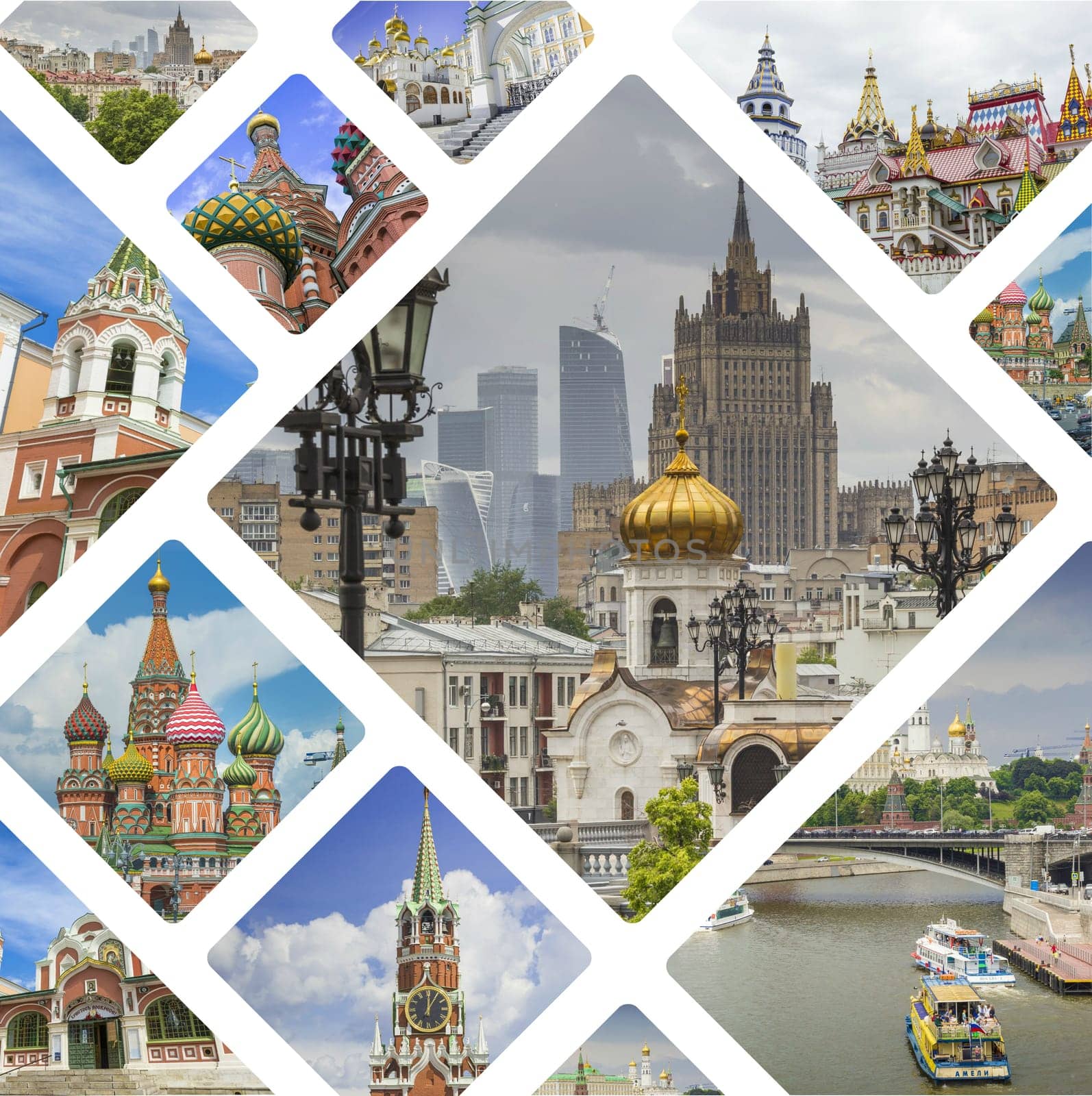 Collage of Moscow (Russia) images - travel background (my photos)