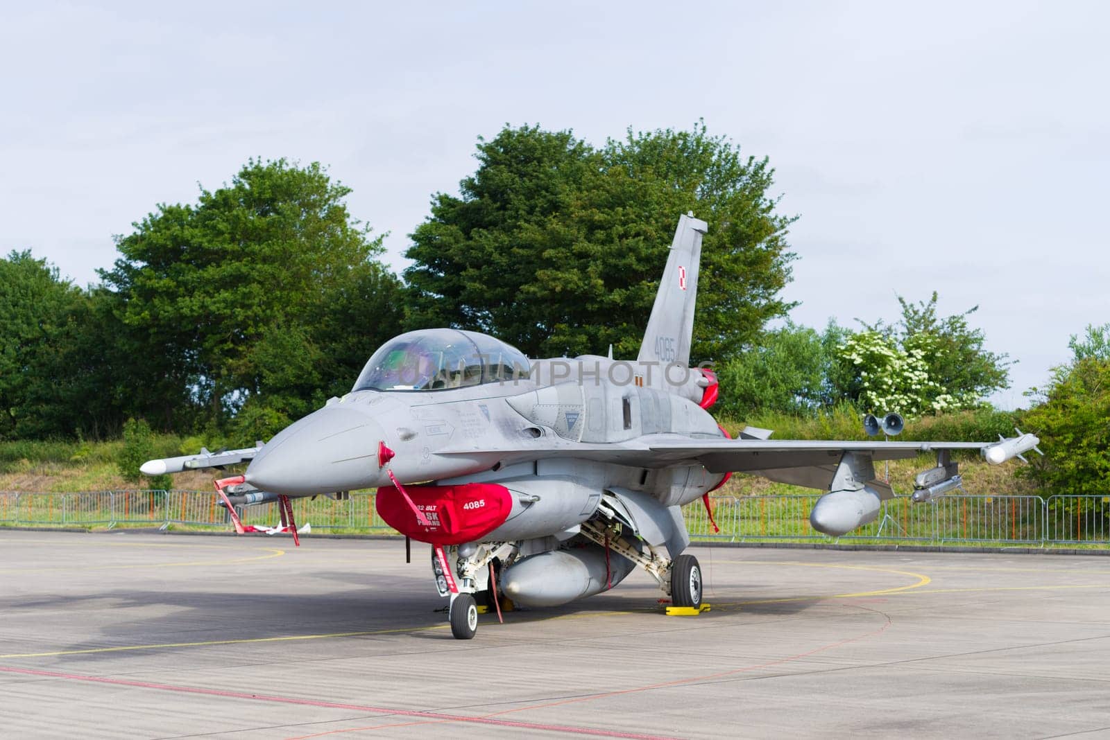 LEEUWARDEN, NETHERLANDS - JUNE 10, 2016: Polish Air Force Lockheed F-16C Viper during the exercise Frisian Flag 2016
