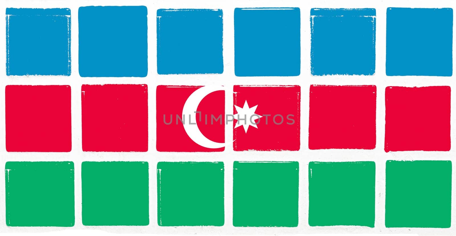 Glazed tiles azerbaijan flag