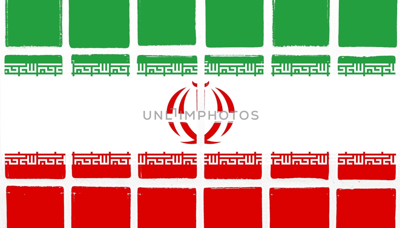 Glazed tiles iran flag