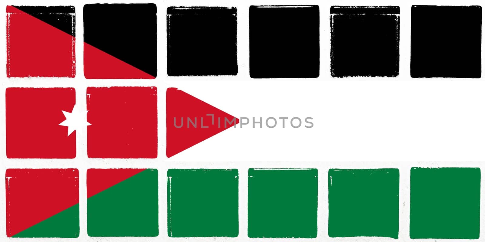 Glazed tiles jordan flag