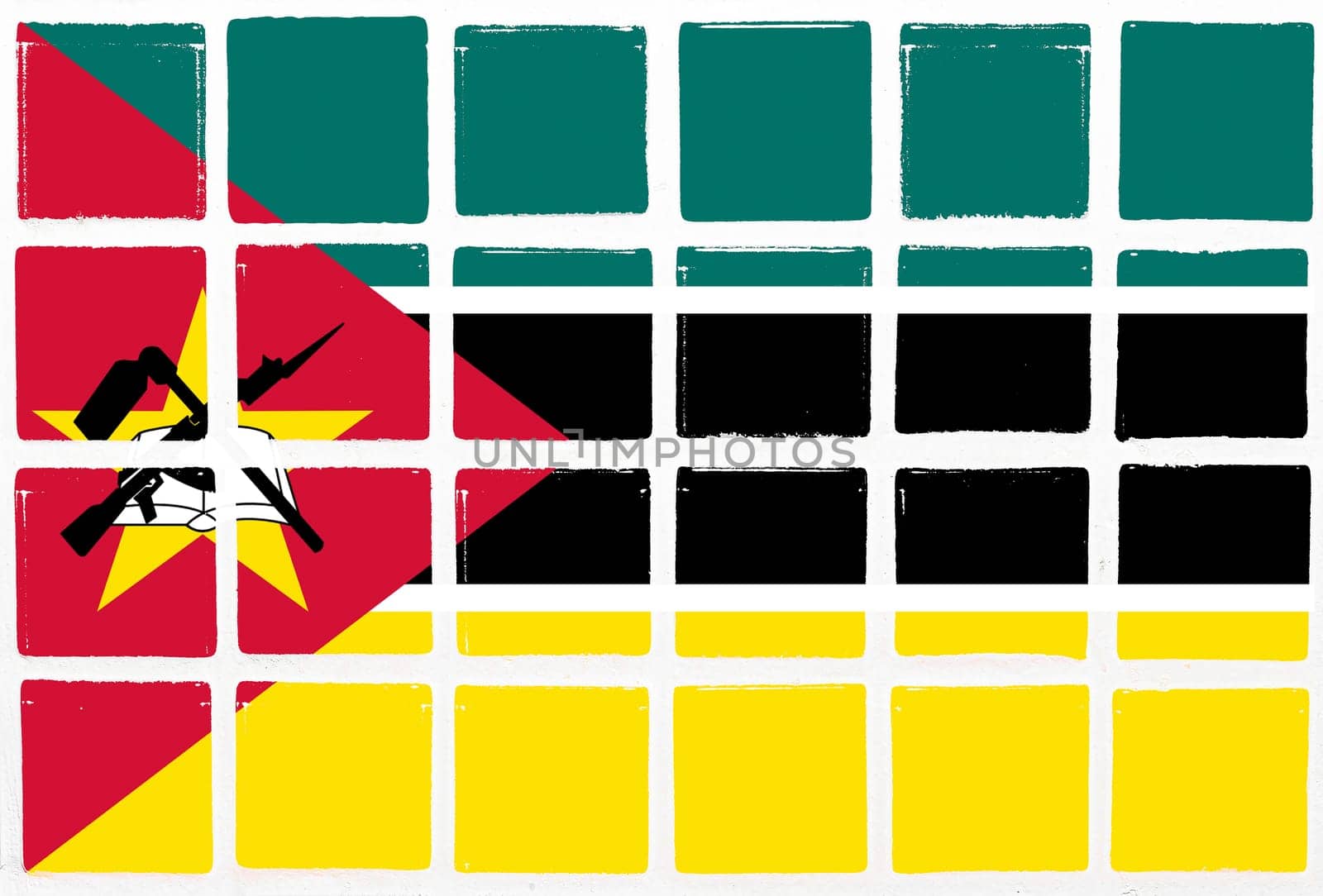 Glazed tiles mozambique flag