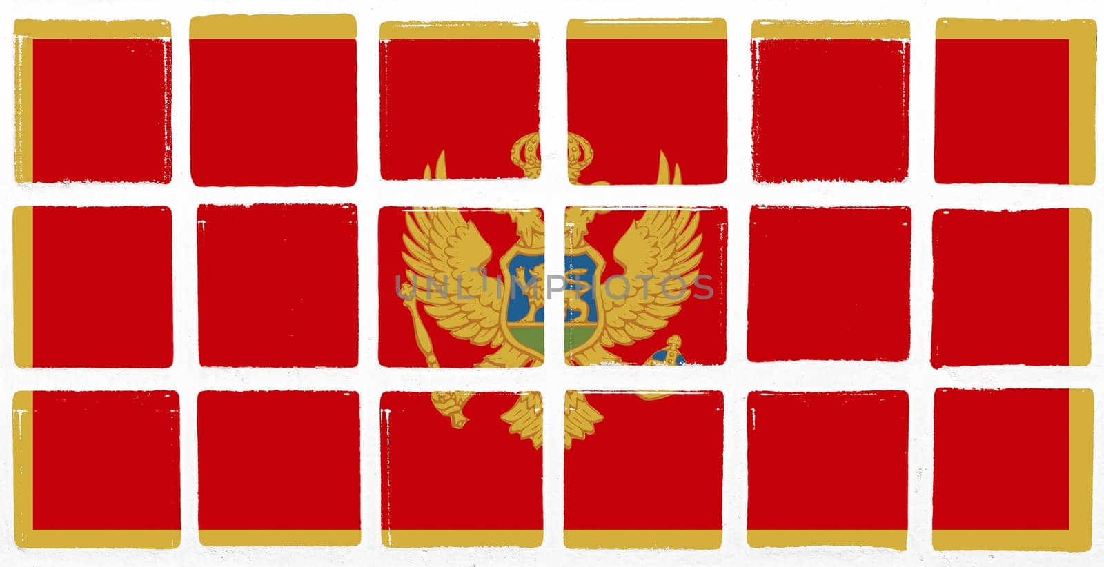 Glazed tiles montenegro flag