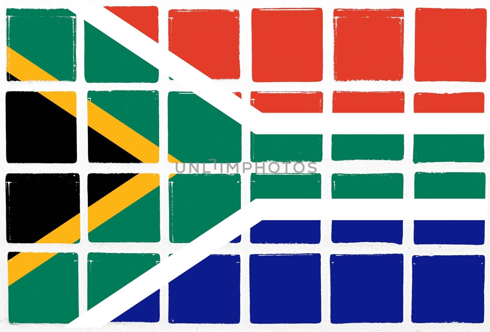 Glazed tiles south africa flag