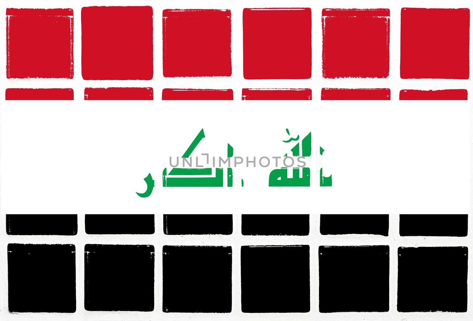 Glazed tiles iraq flag
