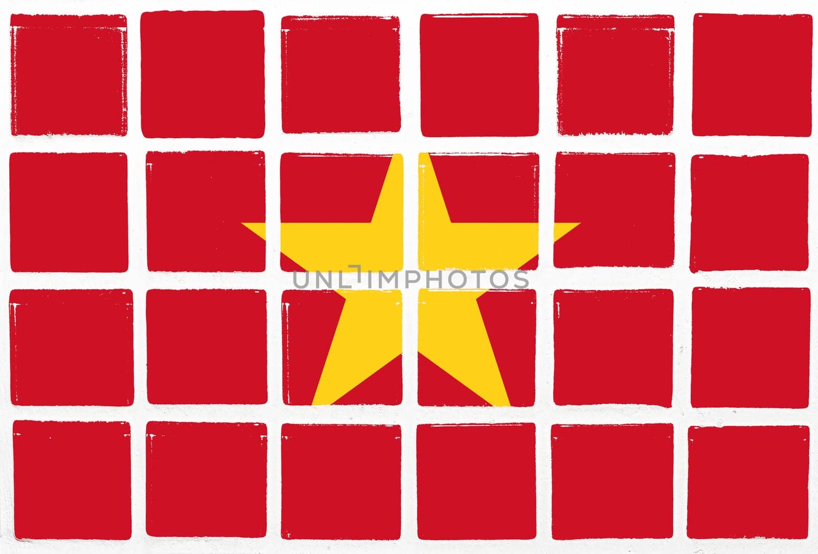 Glazed tiles vietnam flag