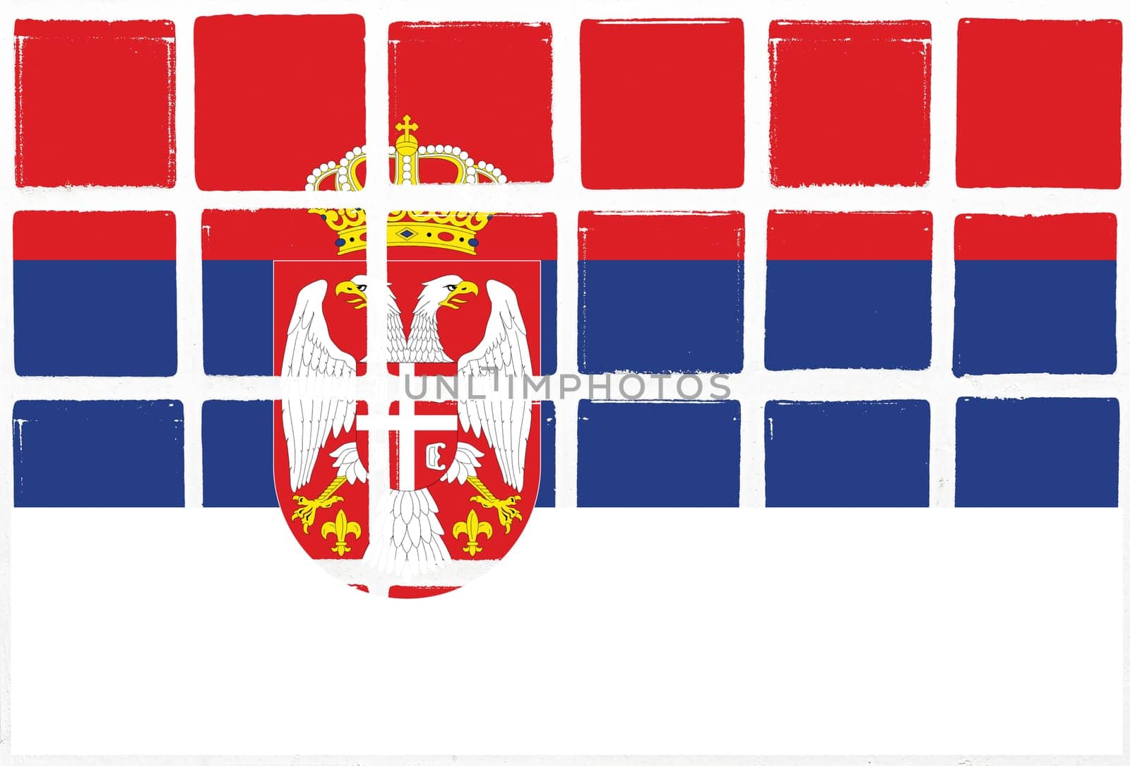 Glazed tiles serbia flag