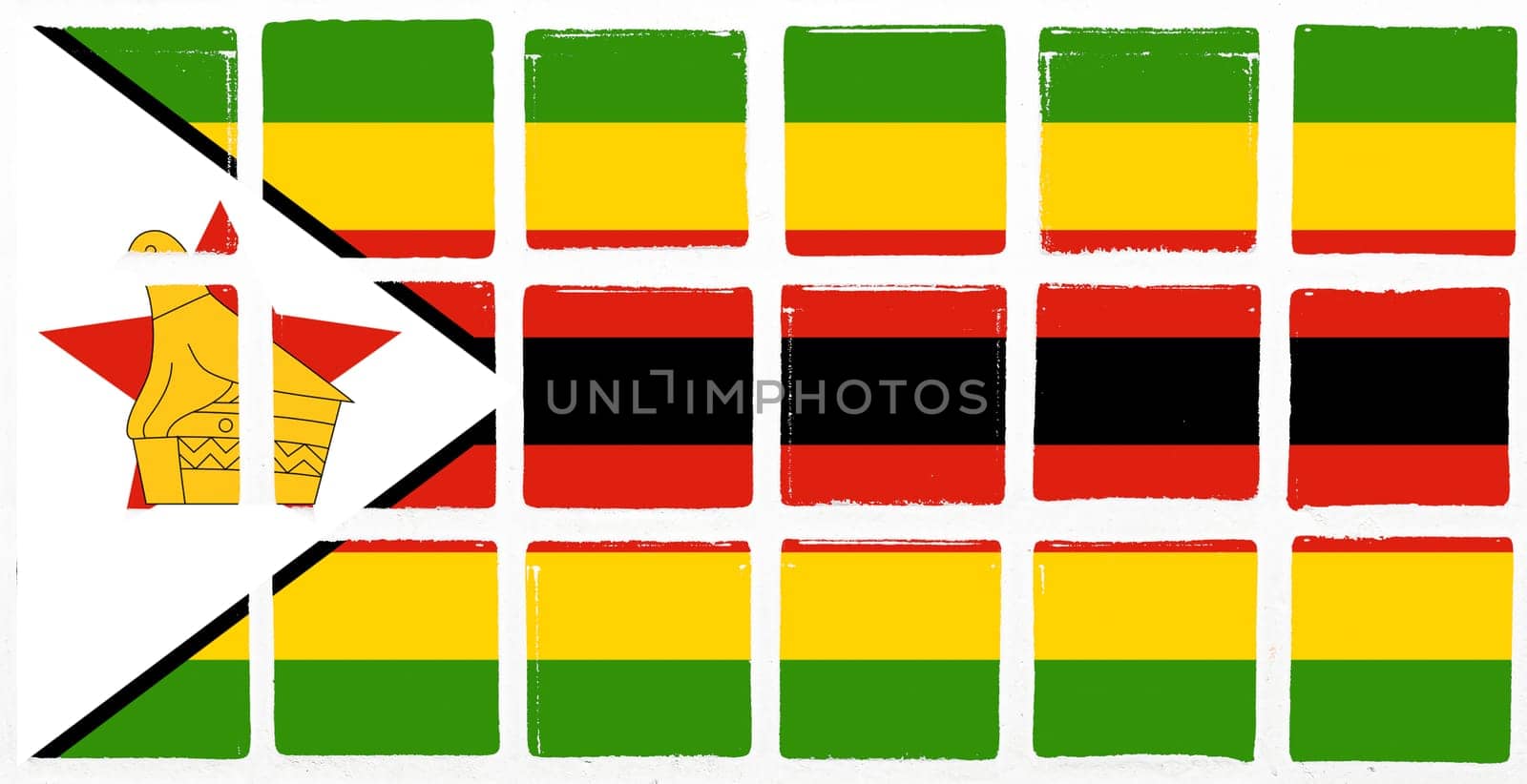 Glazed tiles zimbabwe flag