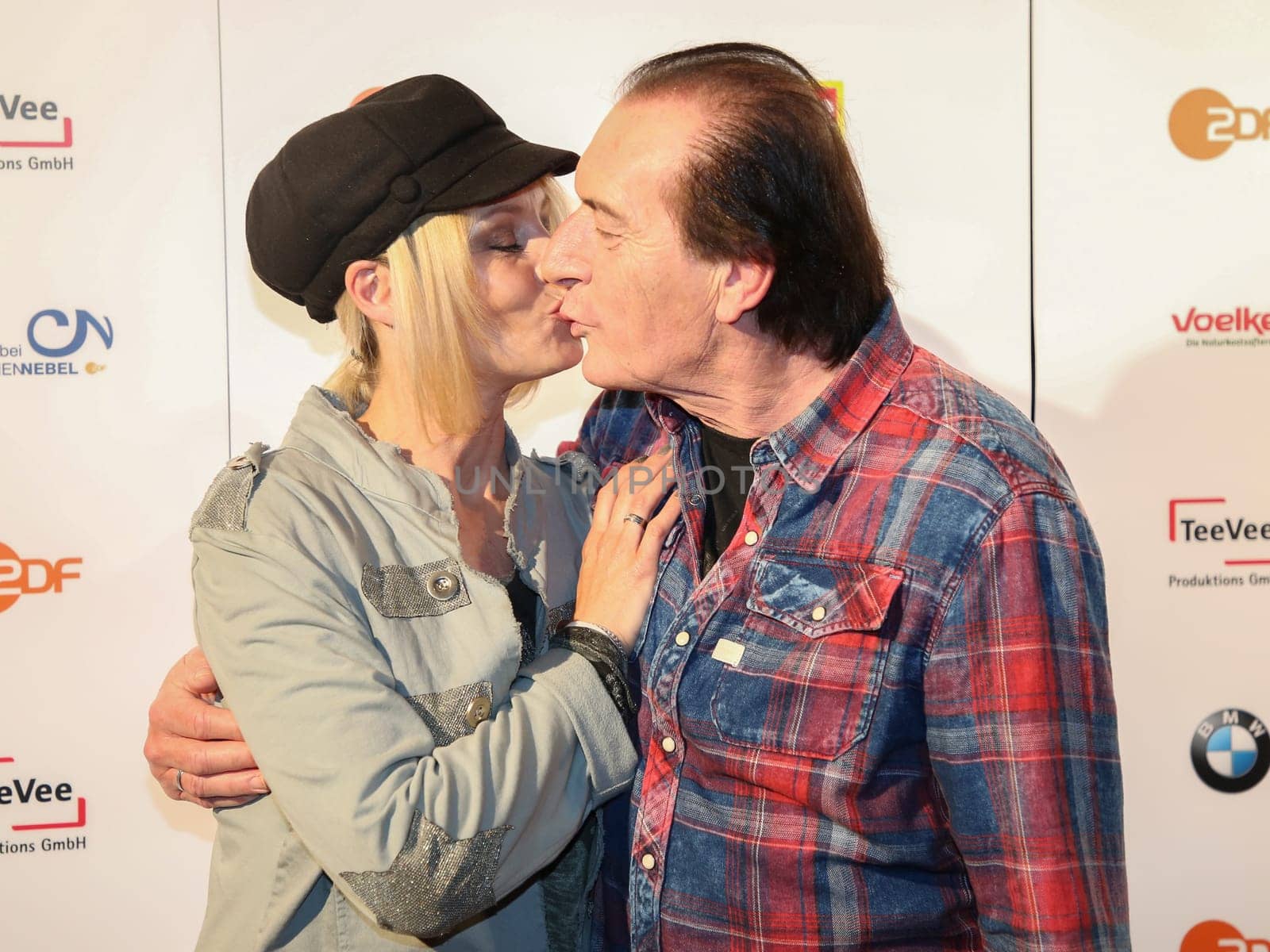 Singer Stefan Zauner with his wife Petra Manuela after the ZDF program "Willkommen bei Carmen Nebel"",broadcast on 13.04.2017"