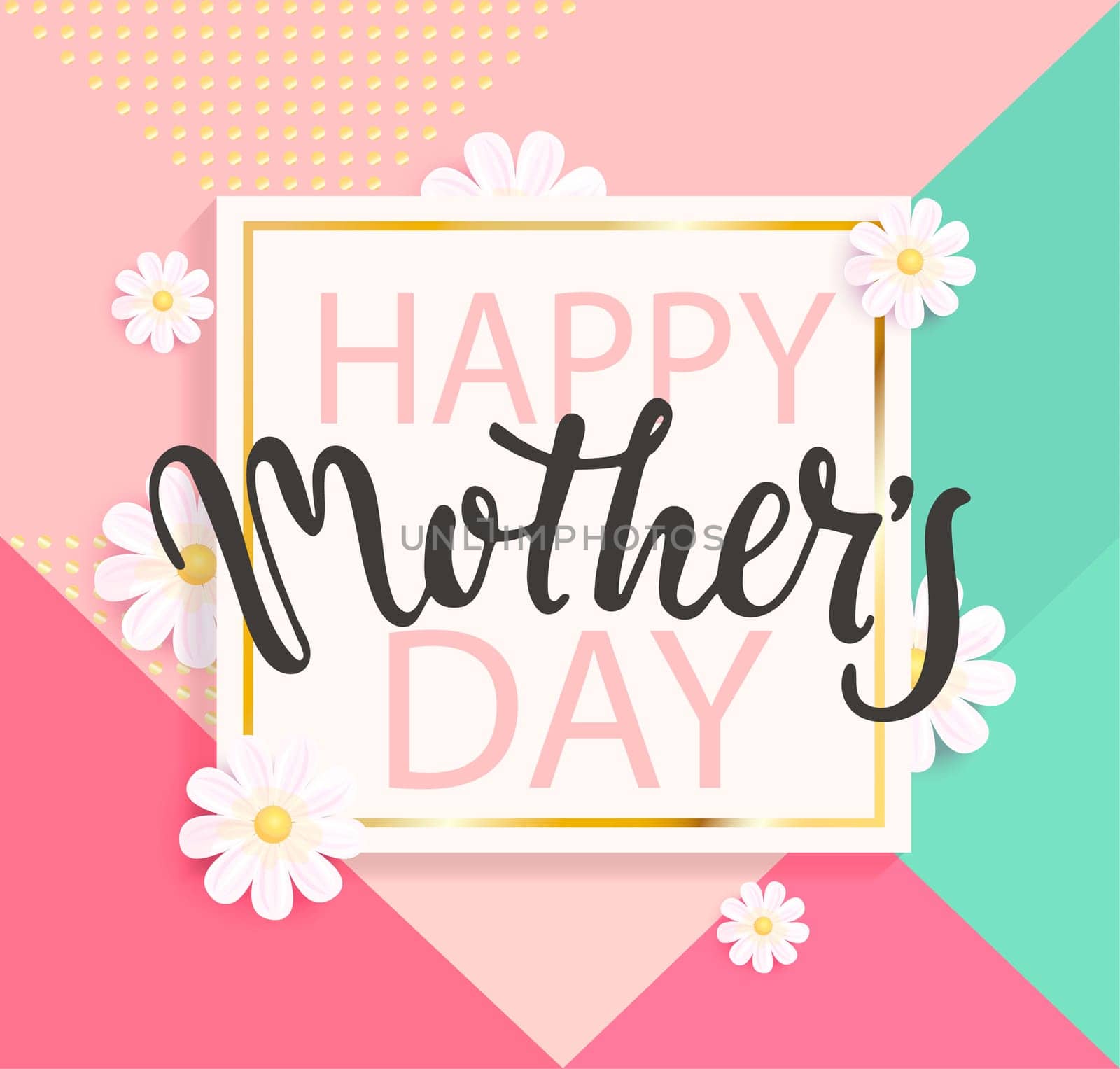 Happy Mother's day greeting card. Vector Illustration.