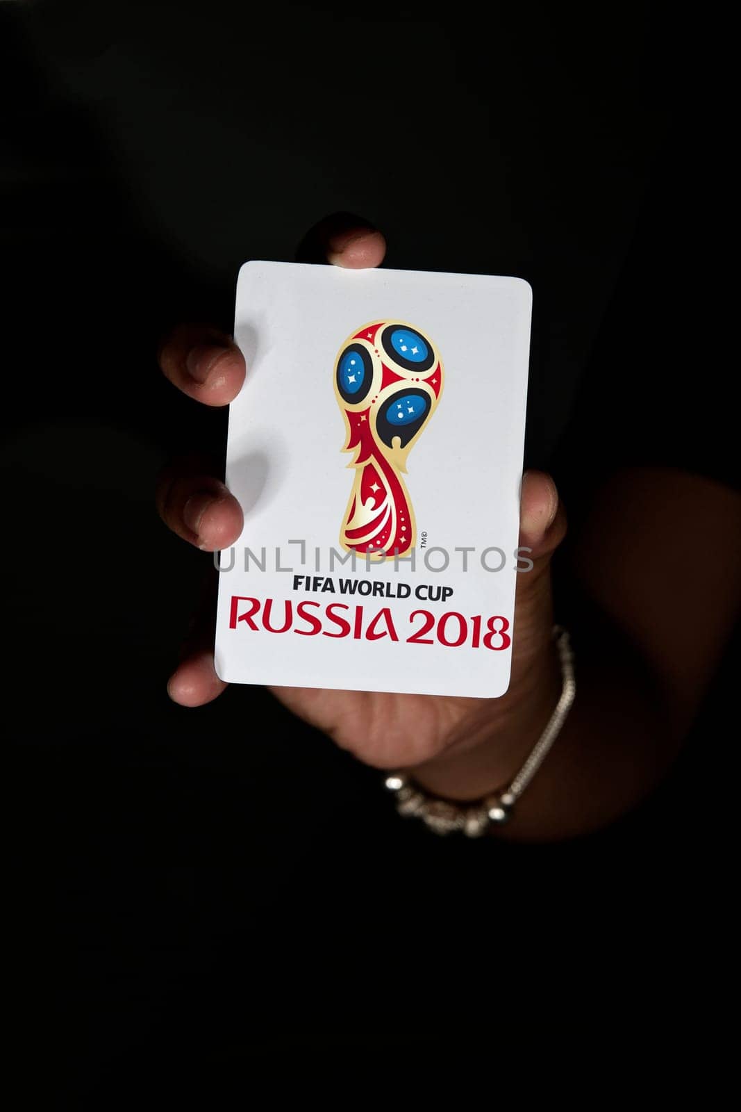 card hand holding  world cup russia