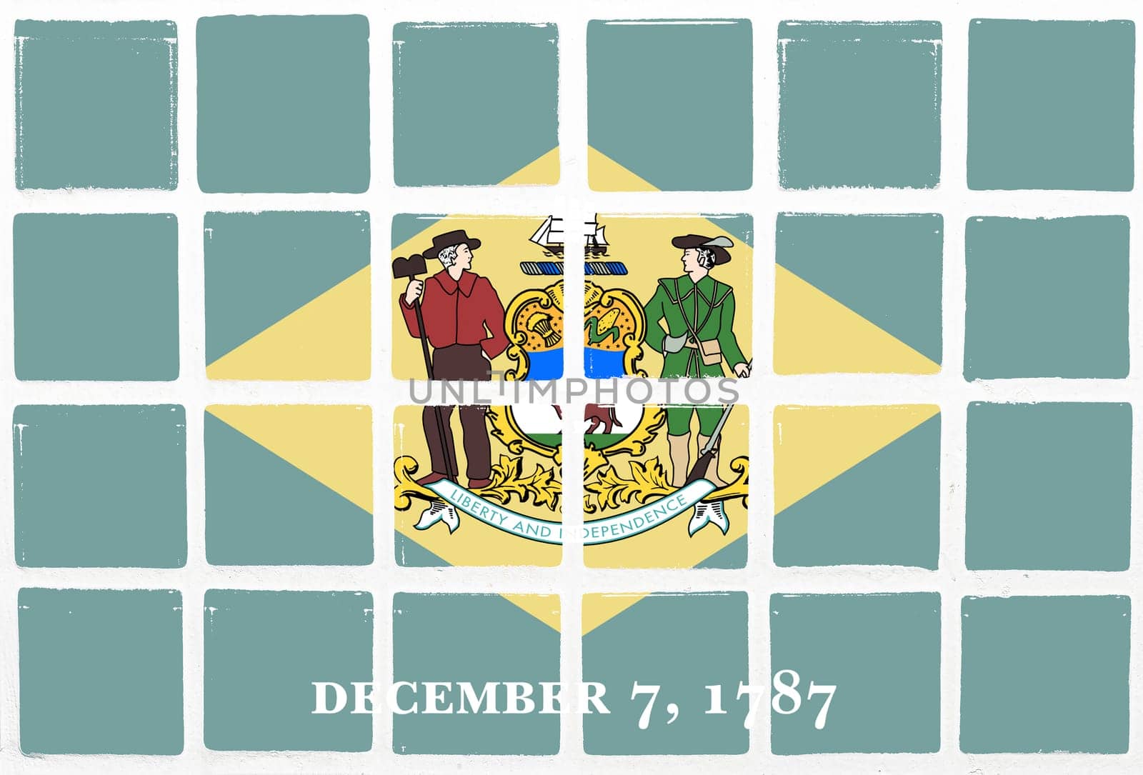 Glazed tiles delaware  flag