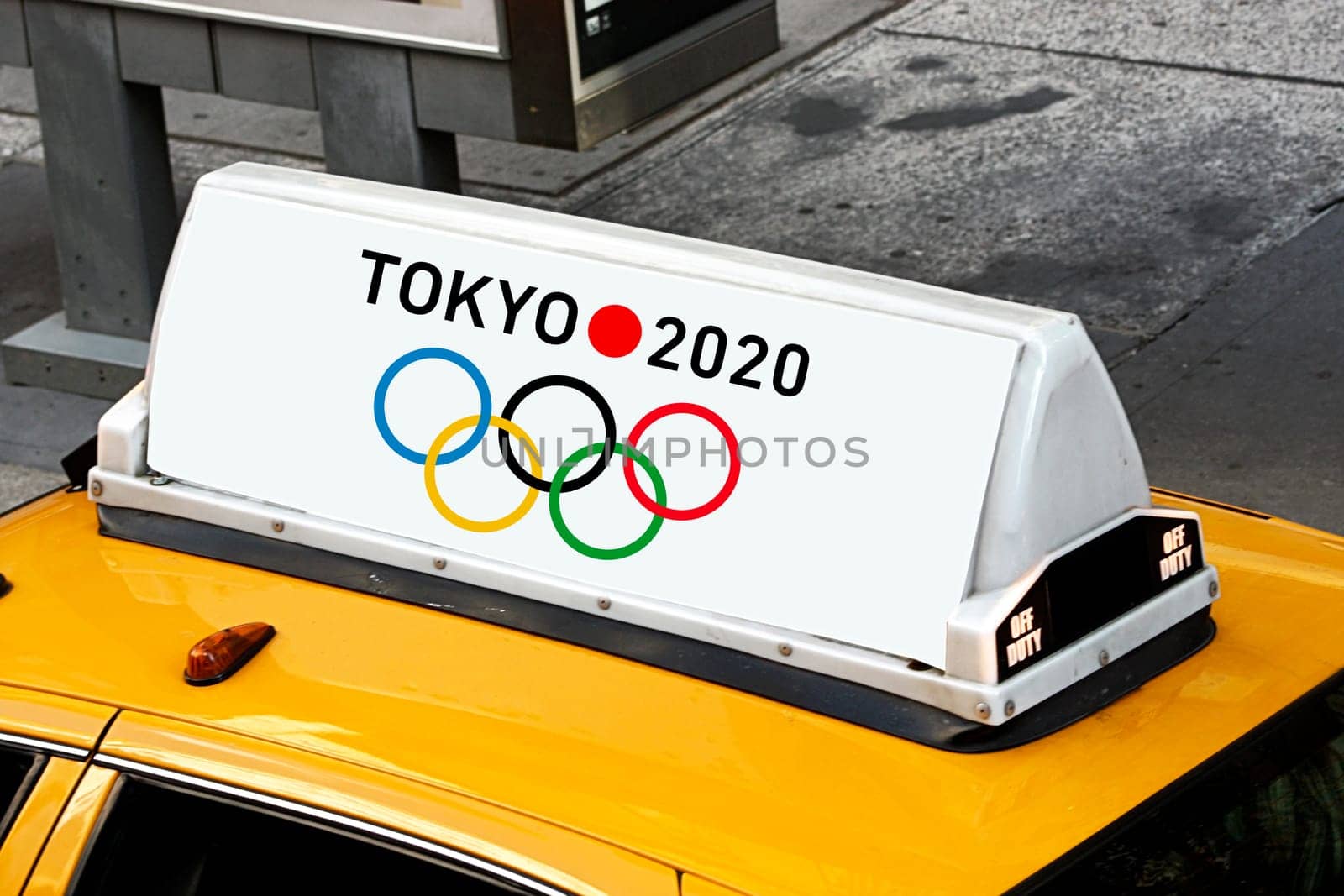 yellow taxi blank billboard