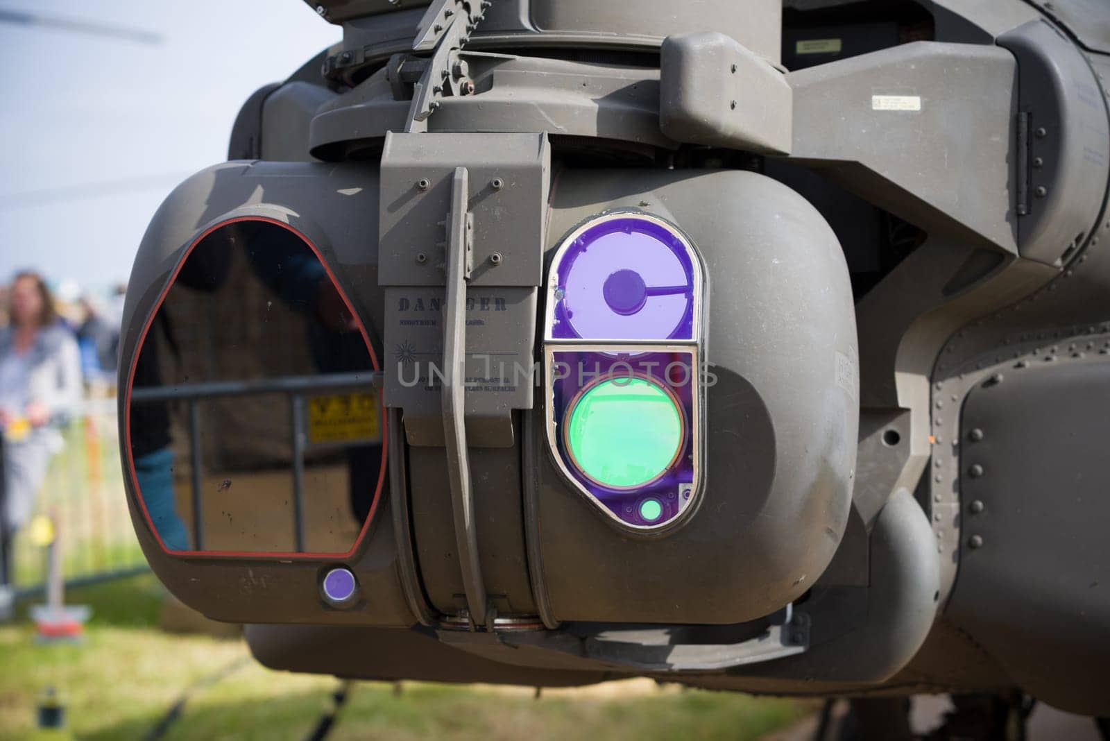 LEEUWARDEN, NETHERLANDS - JUNE 10, 2016: Night vision instruments on an apache AH-64 combat helicopter