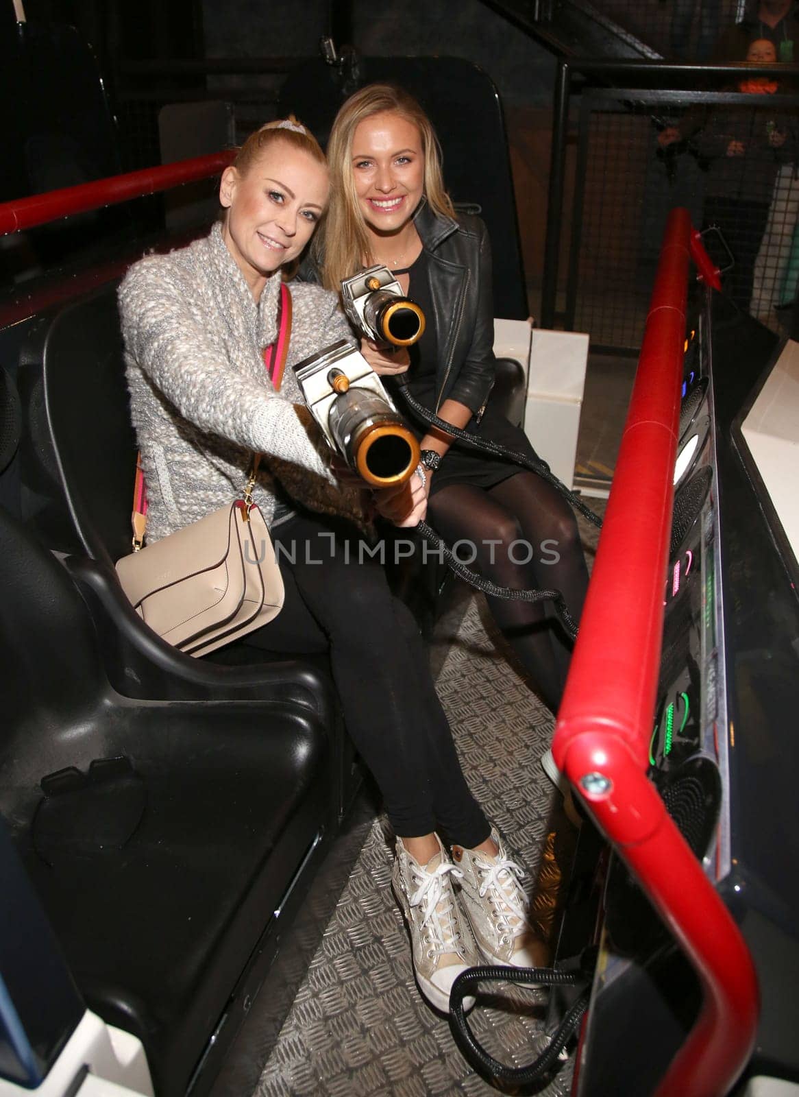 Jenny Elvers and Alena Gerber,. Opening ghostbusters 5D – the ultimate ghost hunt in Heidepark Soltau on 11.04.2017.