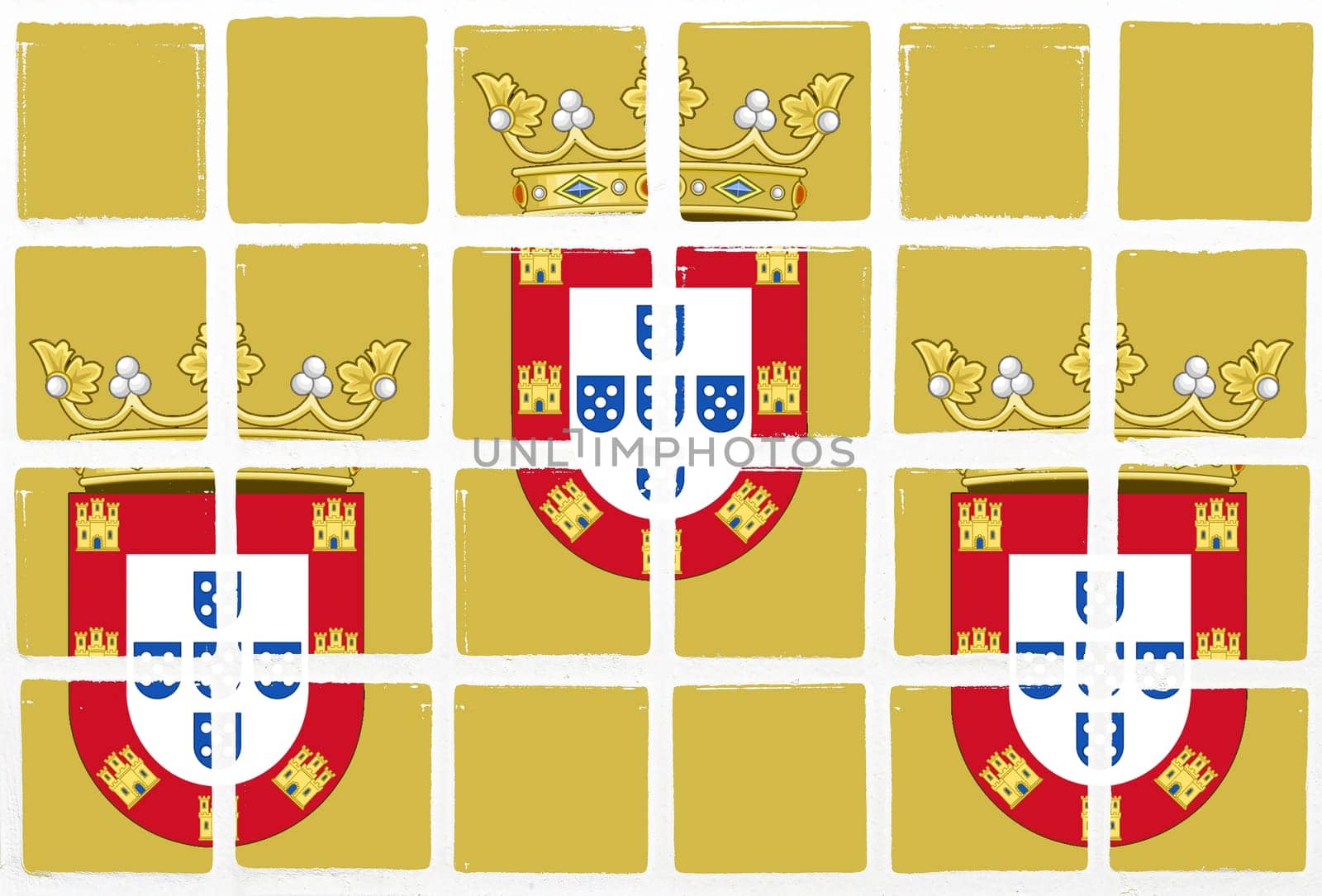Glazed tiles shield badge sign