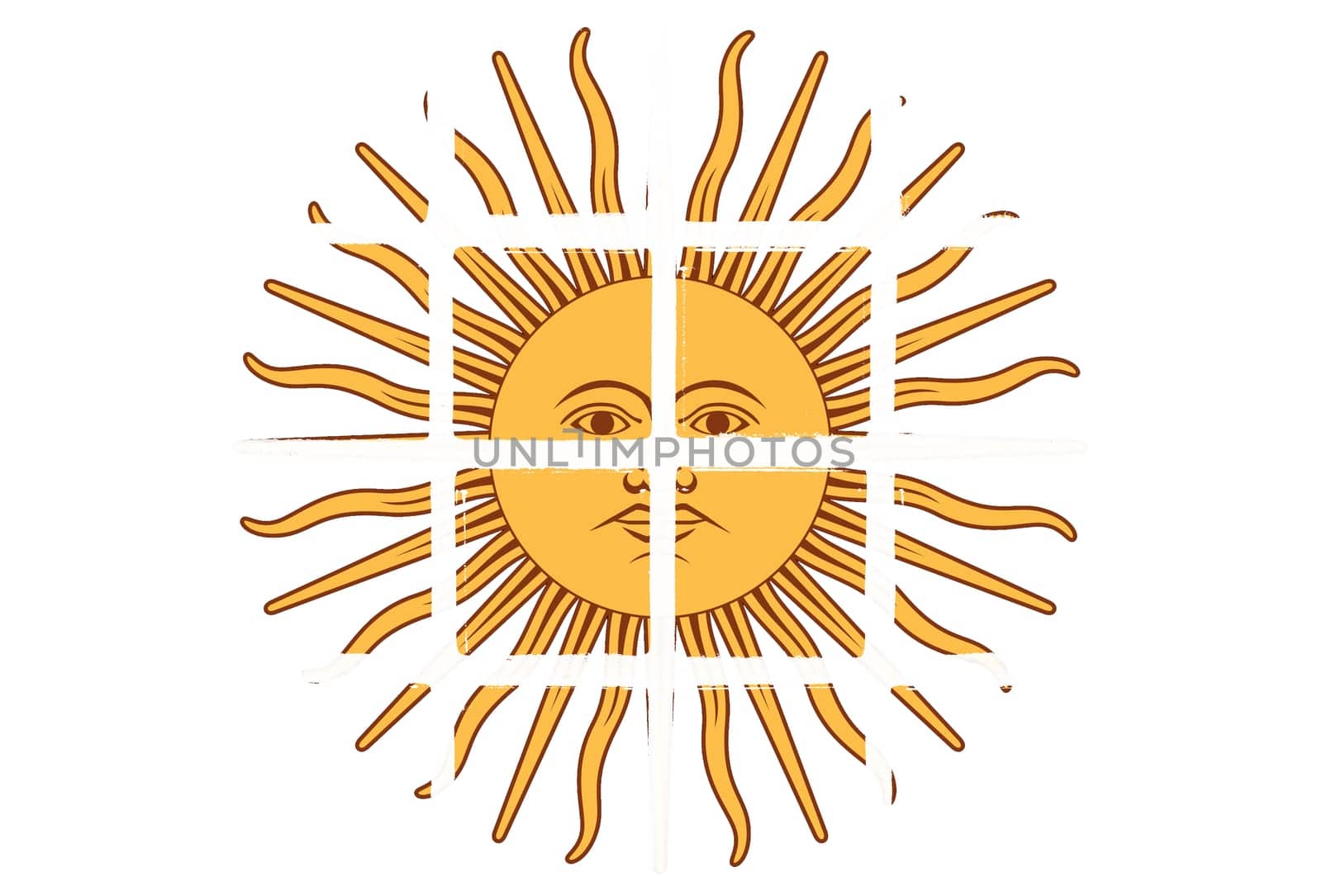 Glazed tiles sun logo sign