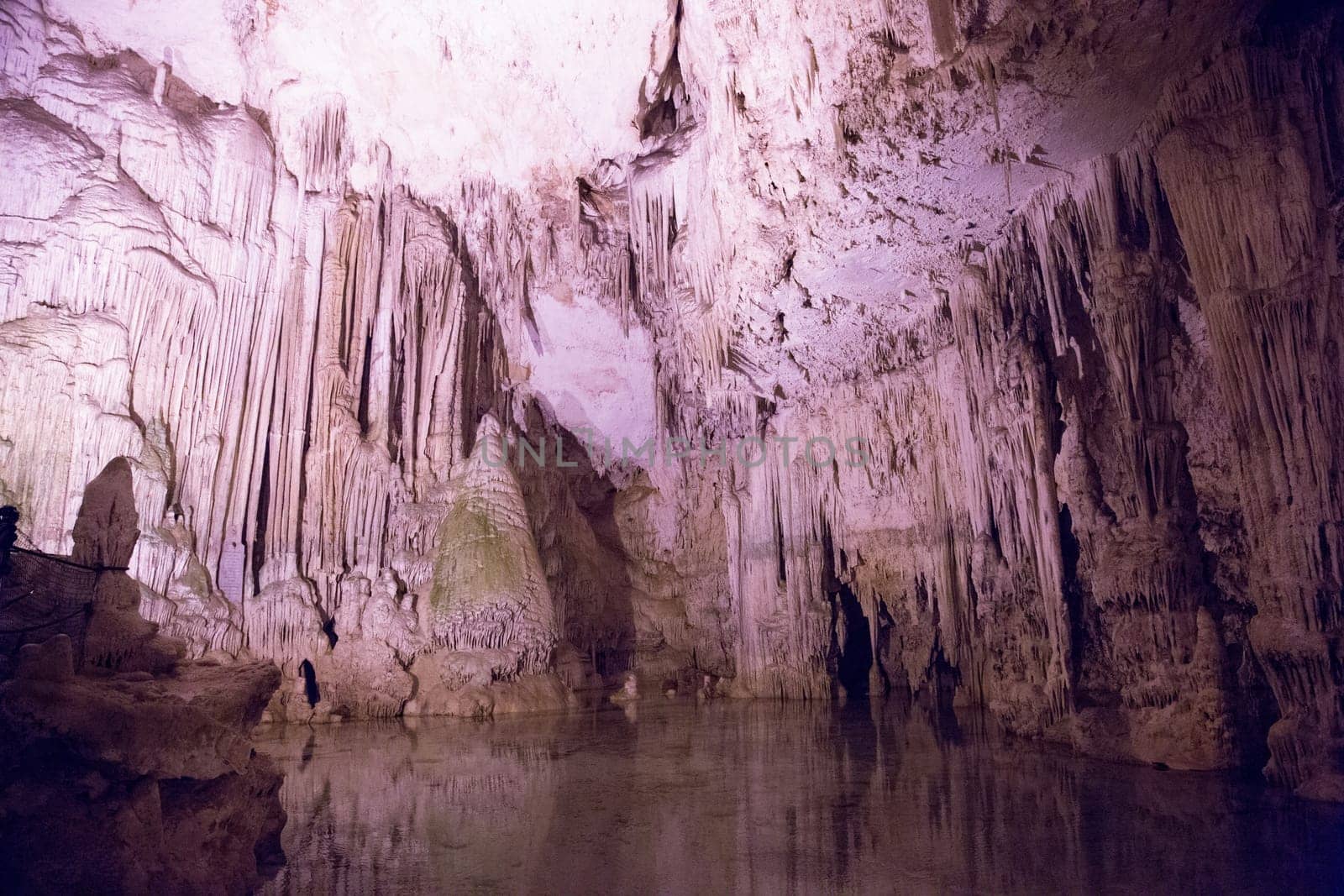 Beautiful interior of sea Neptun Cave - Sardinia, Italy