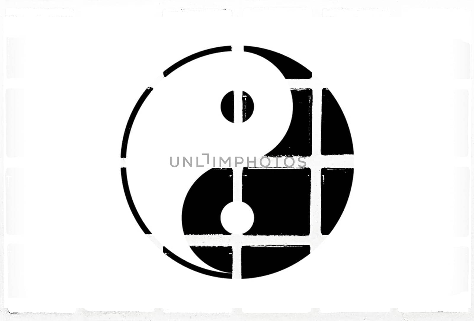 Glazed tiles yin yang logo sign